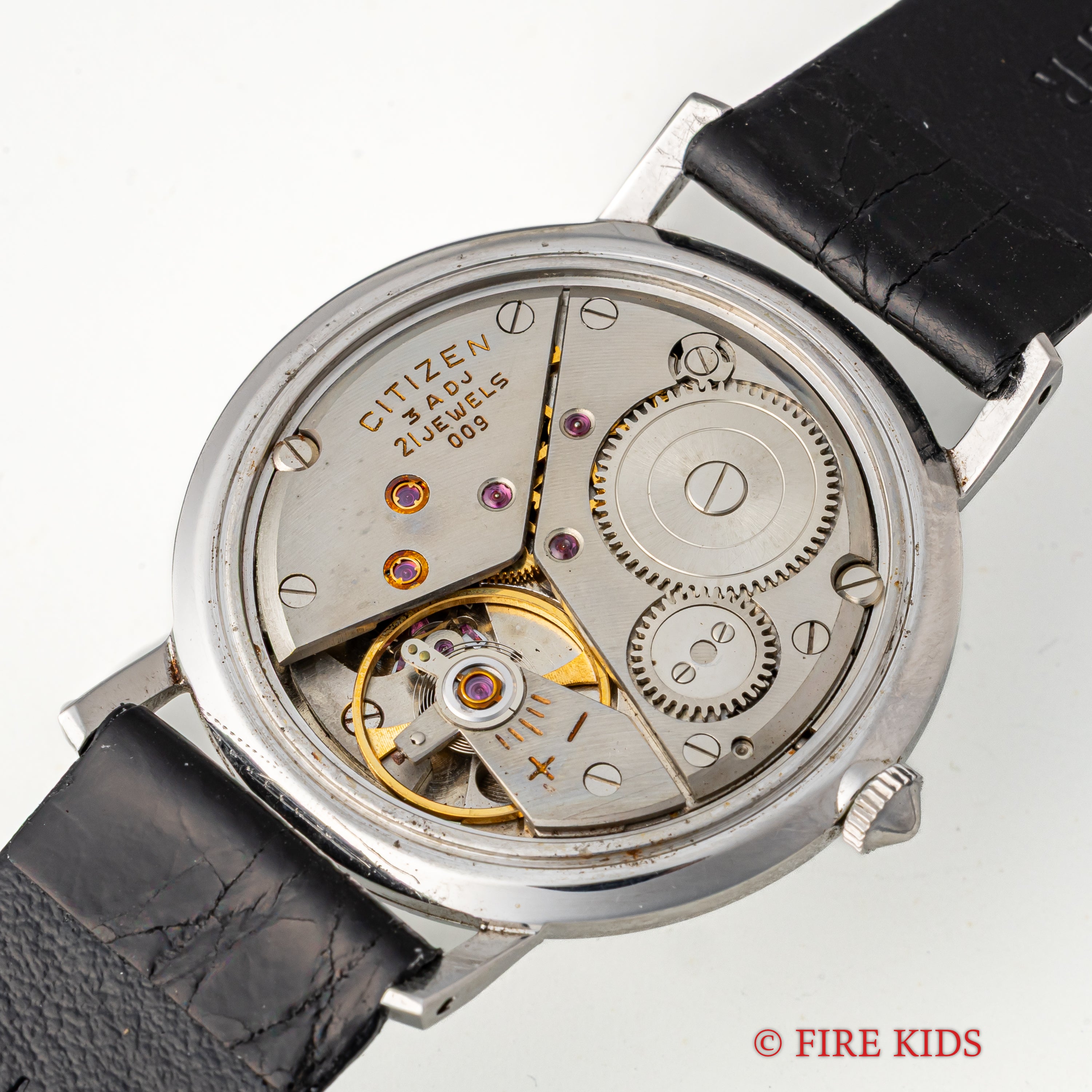 シチズン デラックス 1960年製 変わり文字盤 オリジナル革ベルト付き