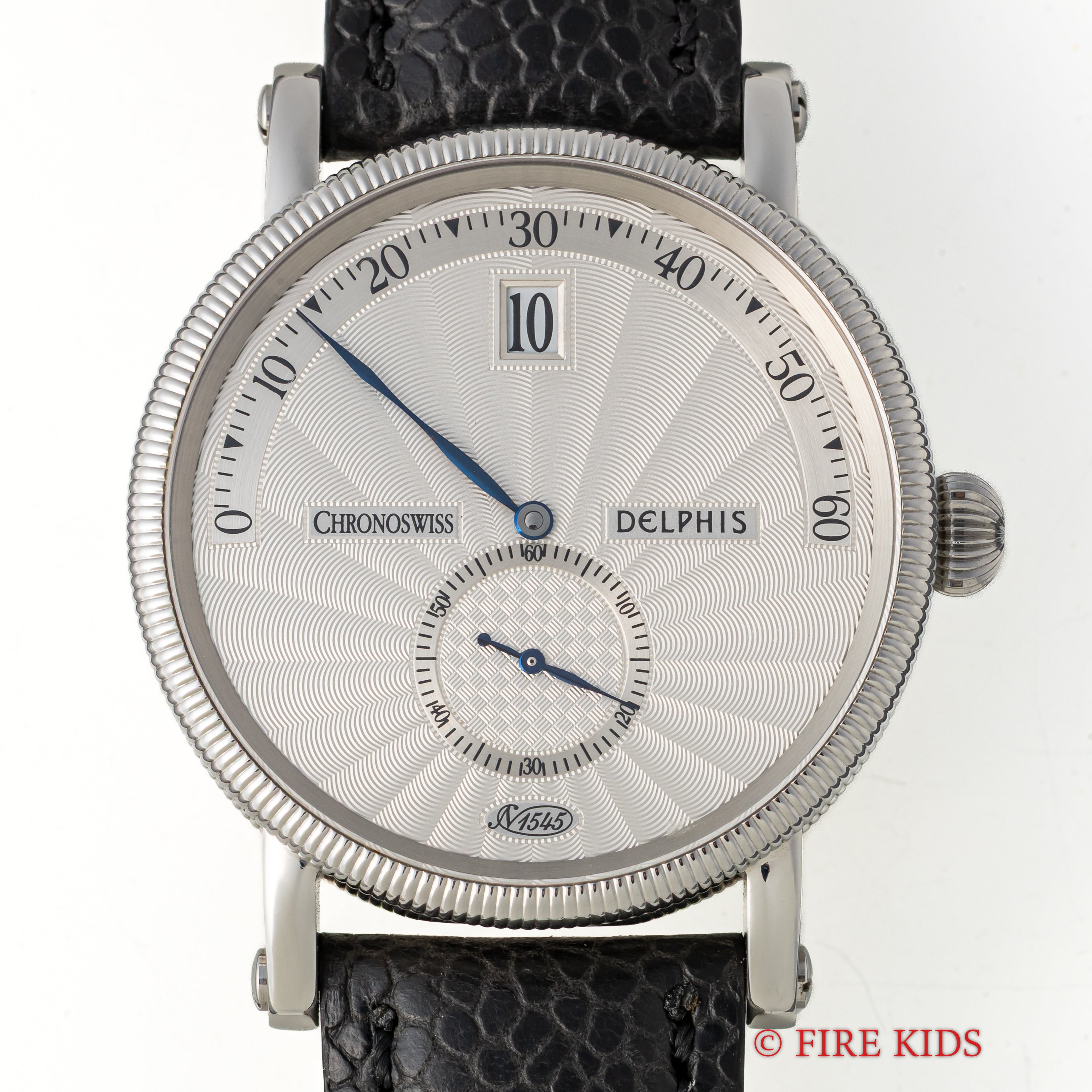 クロノスイス ジャンピングアワー レトログラード デルフィス 1999年発行ギャラ 箱 純正尾錠 スケルトンバック