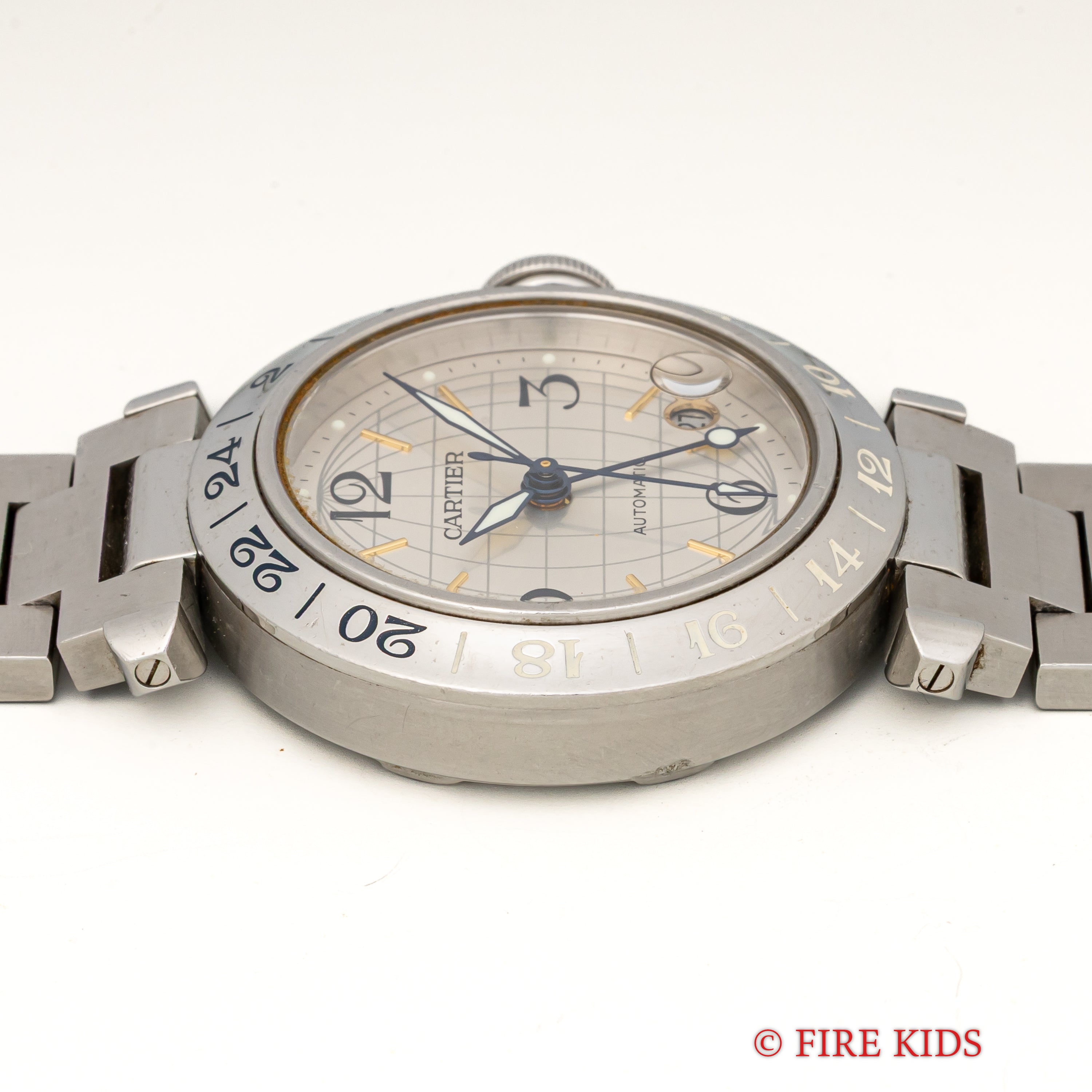 カルティエ パシャC メリディアン 2000年代製 Ref.2377 GMT シルバーダイヤル