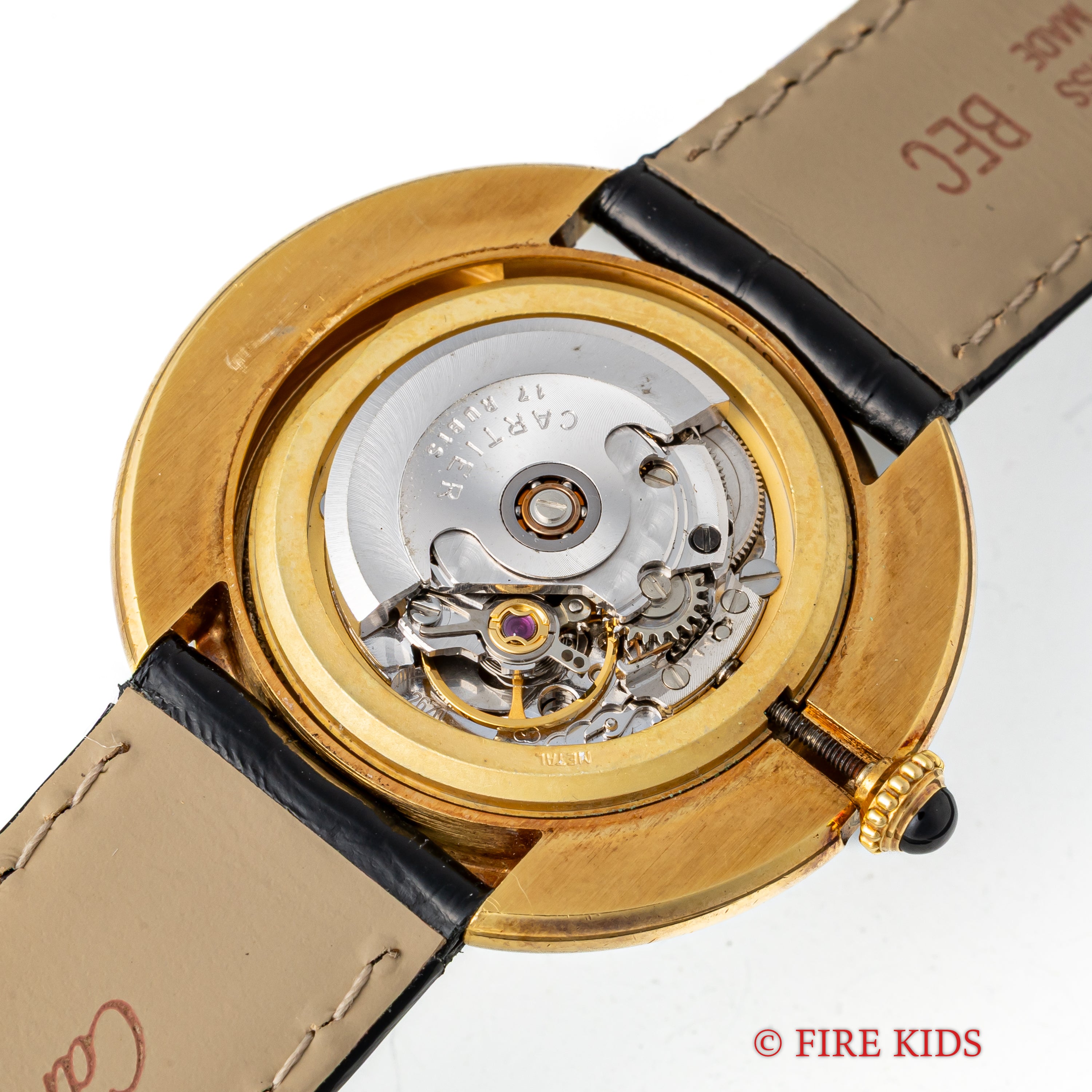 カルティエ 18金無垢 ヴァンドーム エリプス LMサイズ 手巻き PARISダイヤル 1980年代製 純正金無垢Dバックル付き