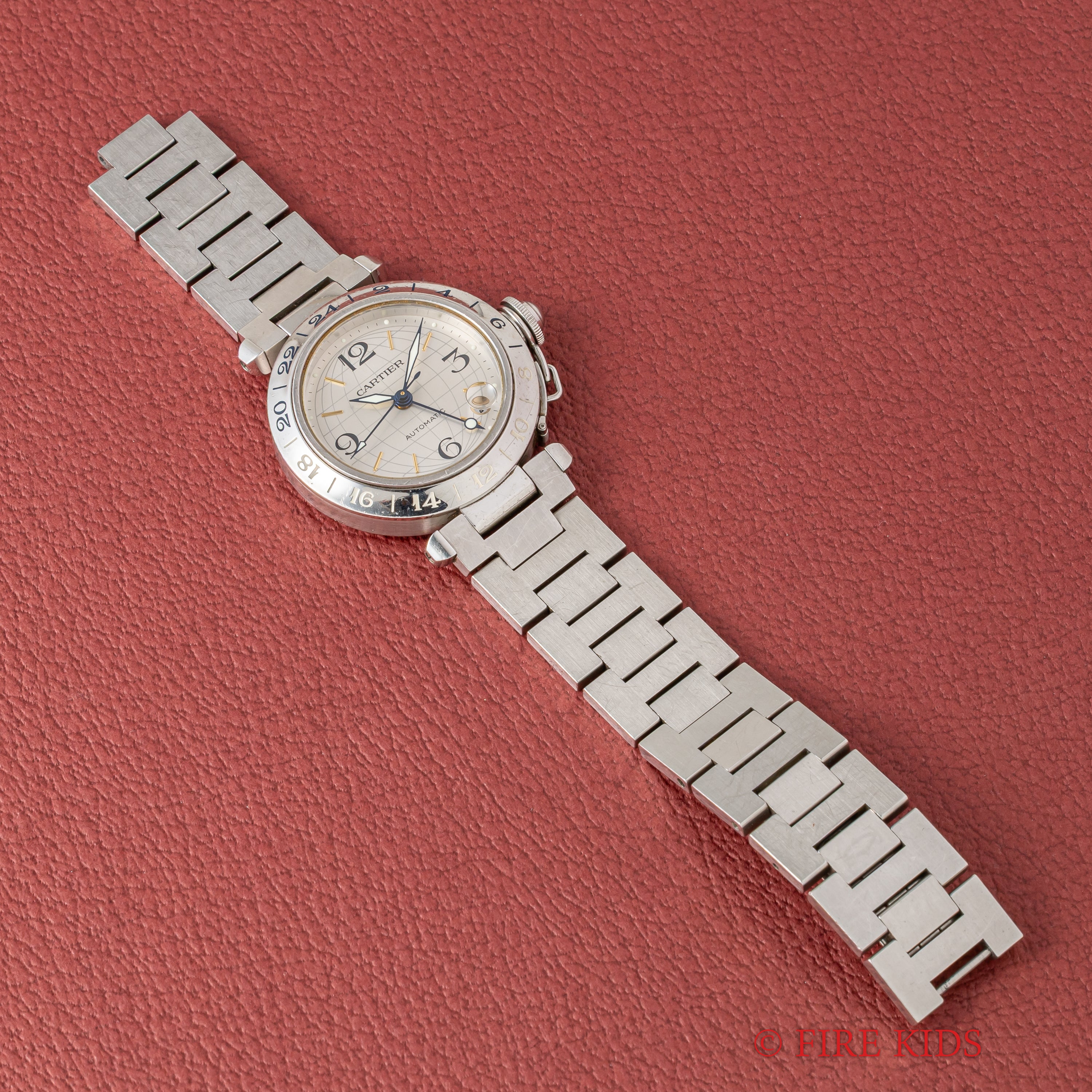 カルティエ パシャC メリディアン 2000年代製 Ref.2377 GMT シルバーダイヤル