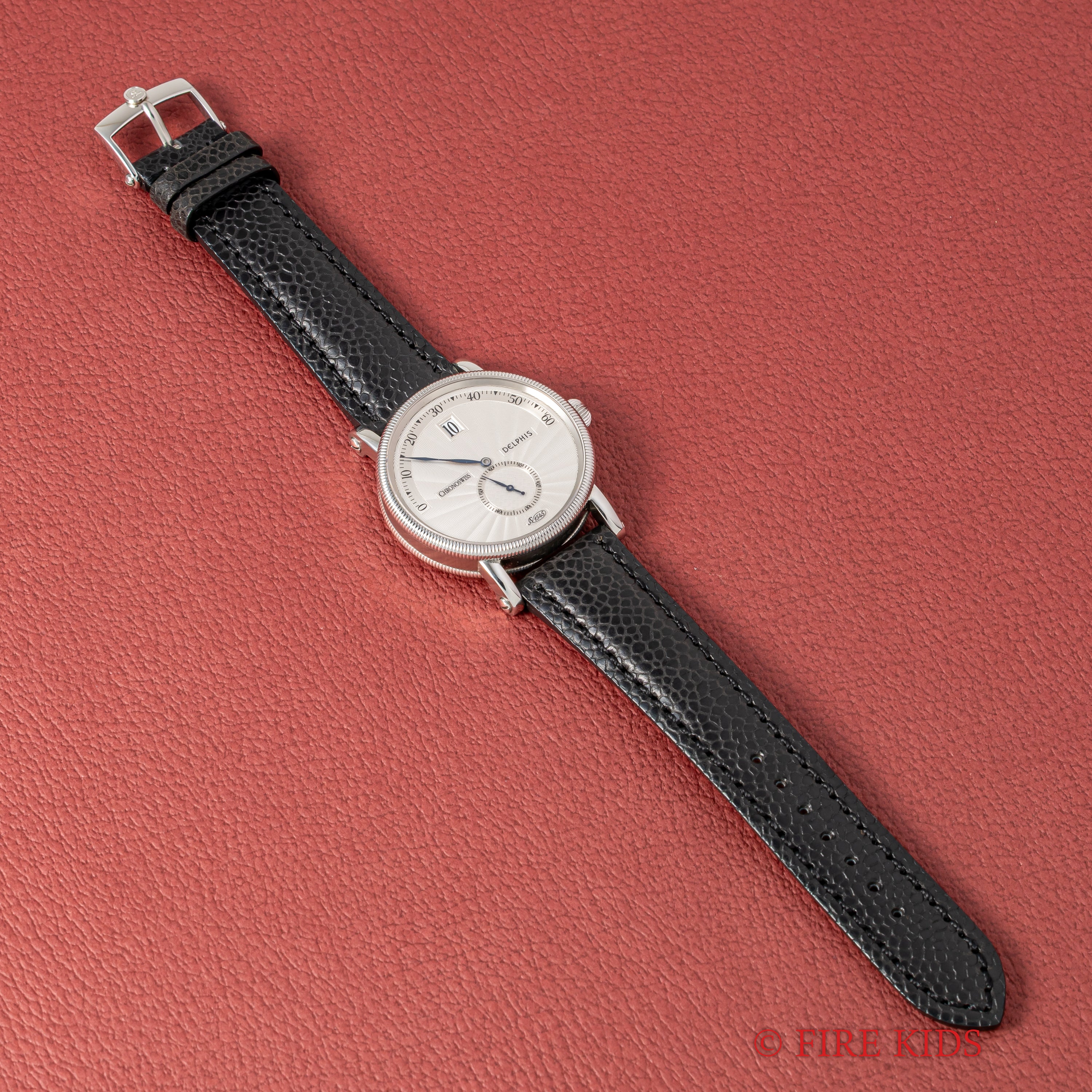 クロノスイス ジャンピングアワー レトログラード デルフィス 1999年発行ギャラ 箱 純正尾錠 スケルトンバック