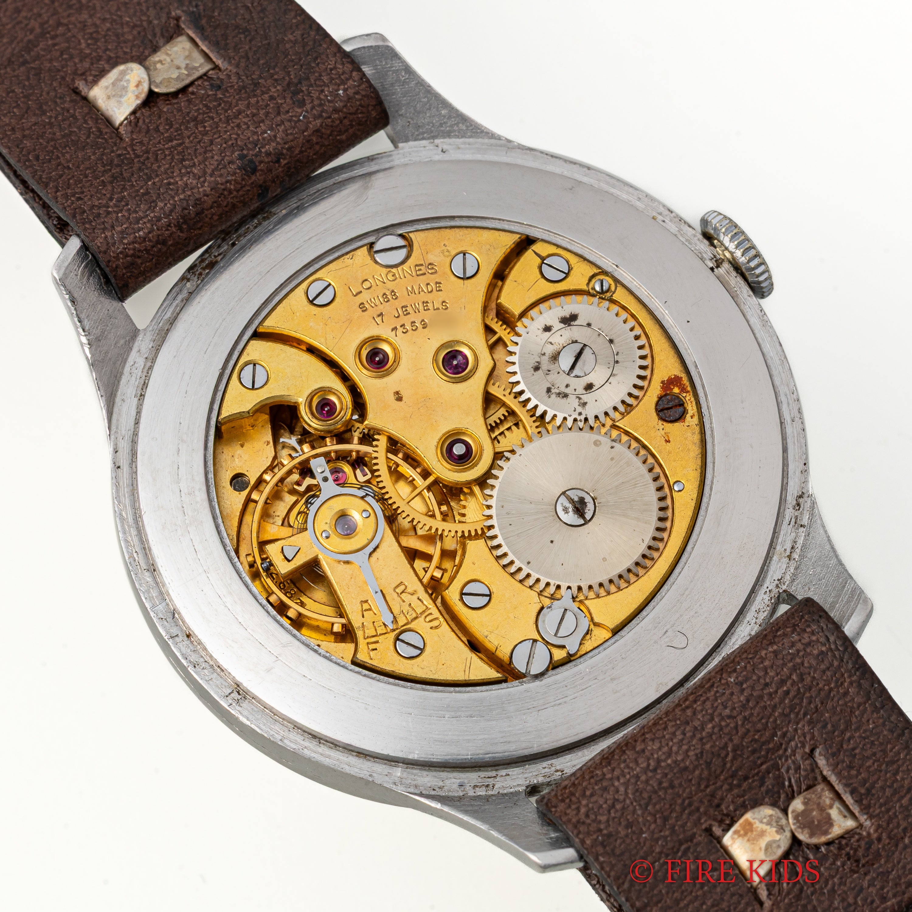 ロンジン 37㎜ビッグケース 1947年製 スモールセコンド手巻 Cal.12.68Z 飛びアラビアブルズアイダイヤル