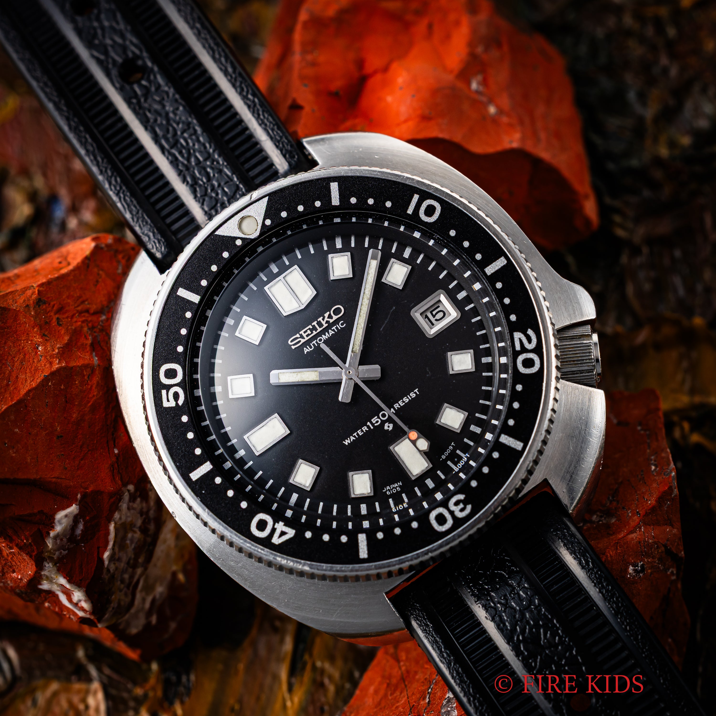 セイコー 150mダイバー 2nd後期 植村ダイバー 1974年製 自動巻き Ref.6105-8110 オリジナルラバーベルト