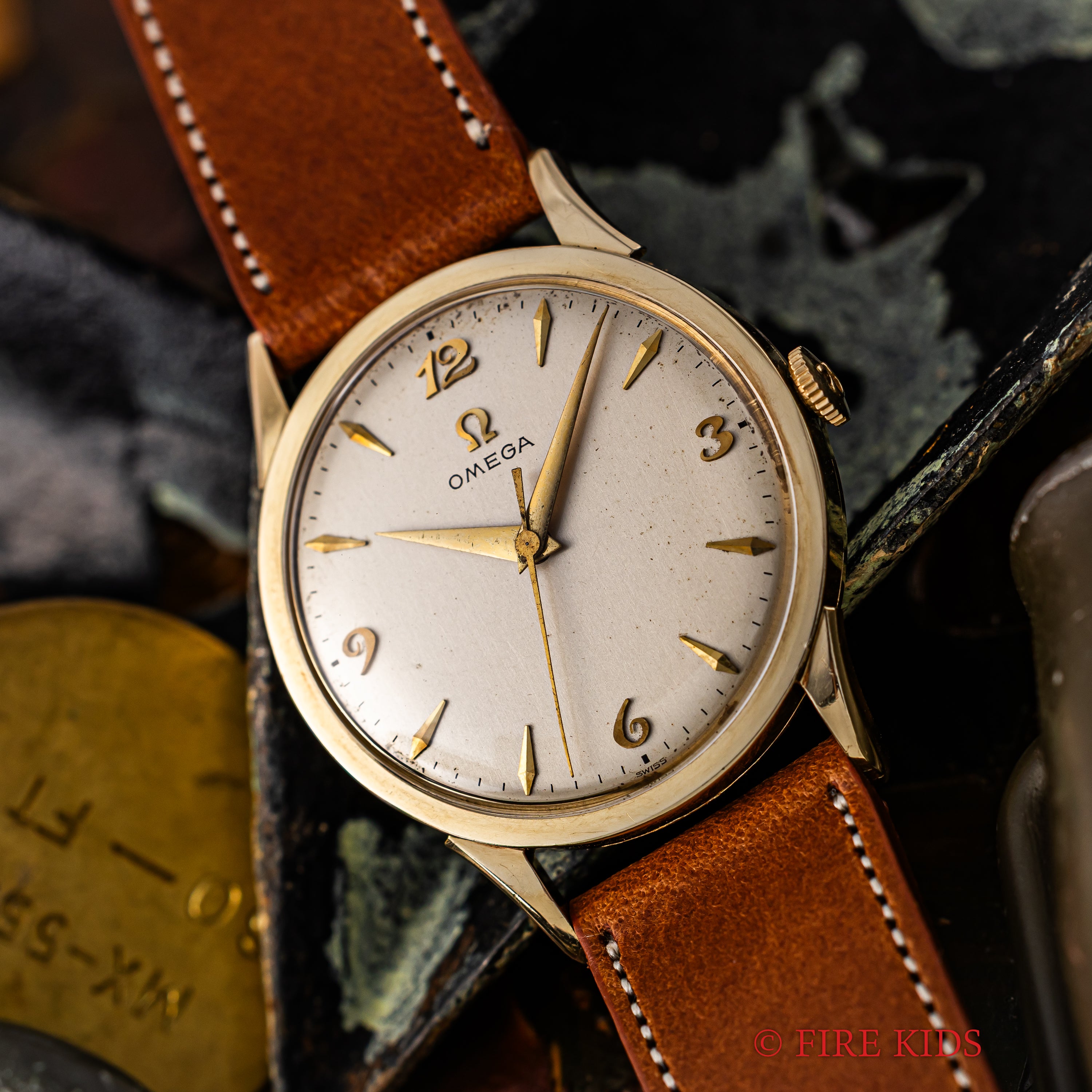 オメガ 14金無垢USケース 1956年製 Cal.420 手巻き