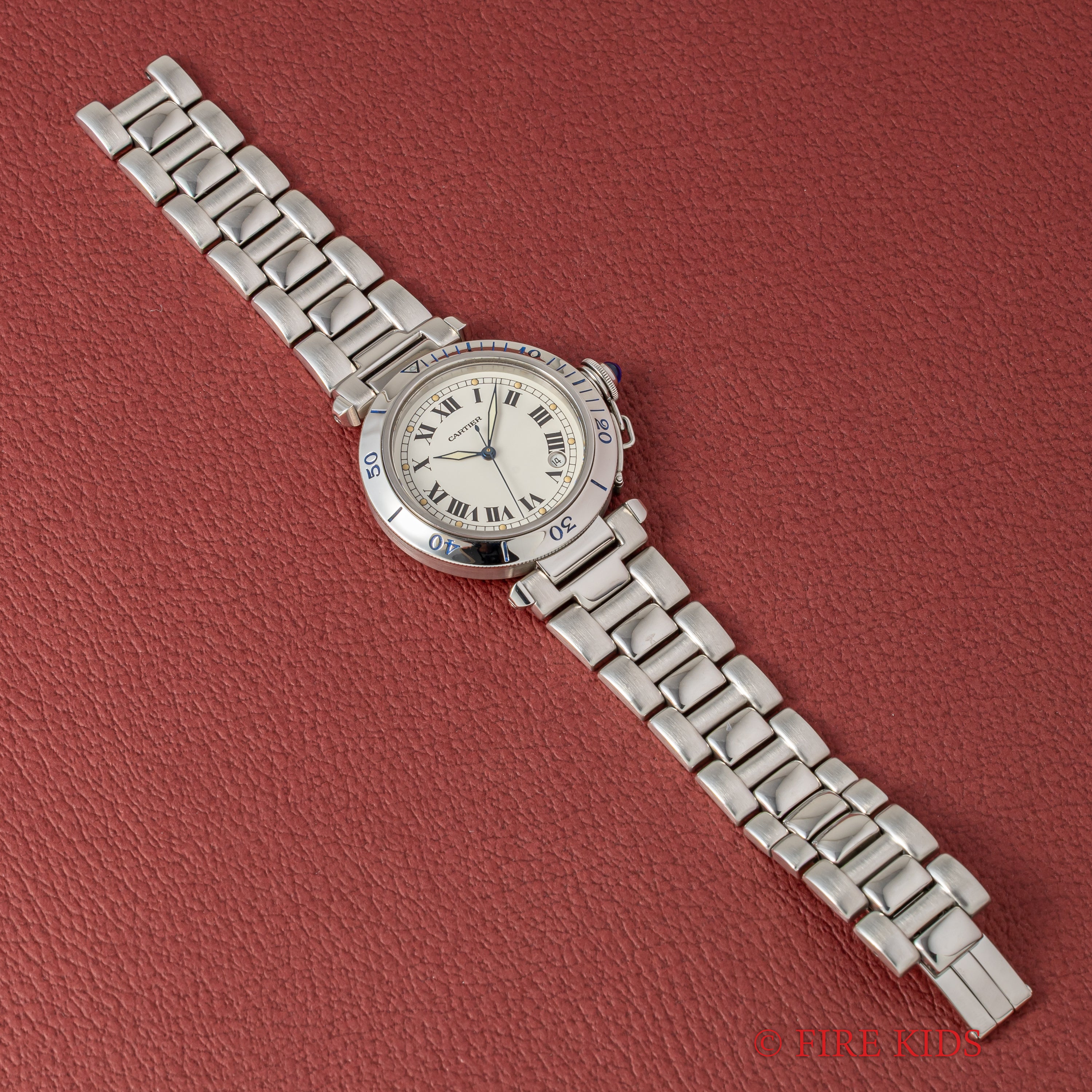 カルティエ パシャ プロンジャー 自動巻き 1980年代 38mmケース  ホワイトローマン
