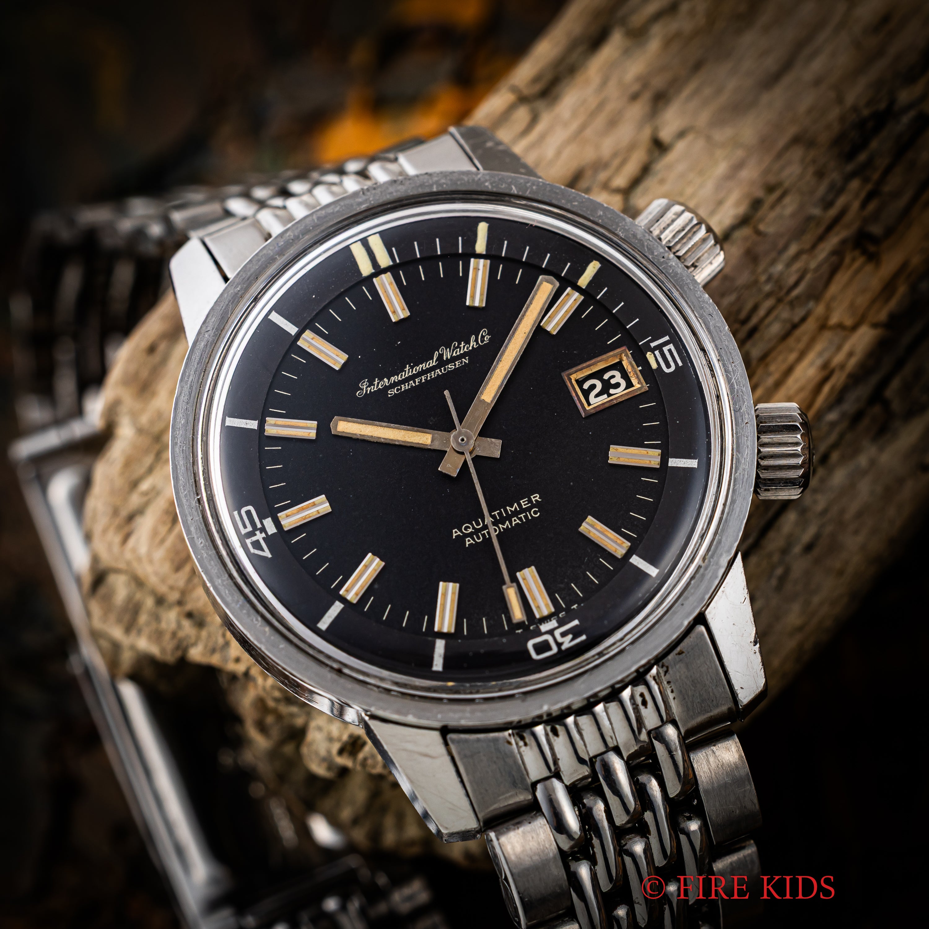 IWC　アクアタイマー ファーストモデル 1969年製 ブラックダイヤル Ref.812 Cal.8541 GFライスブレス