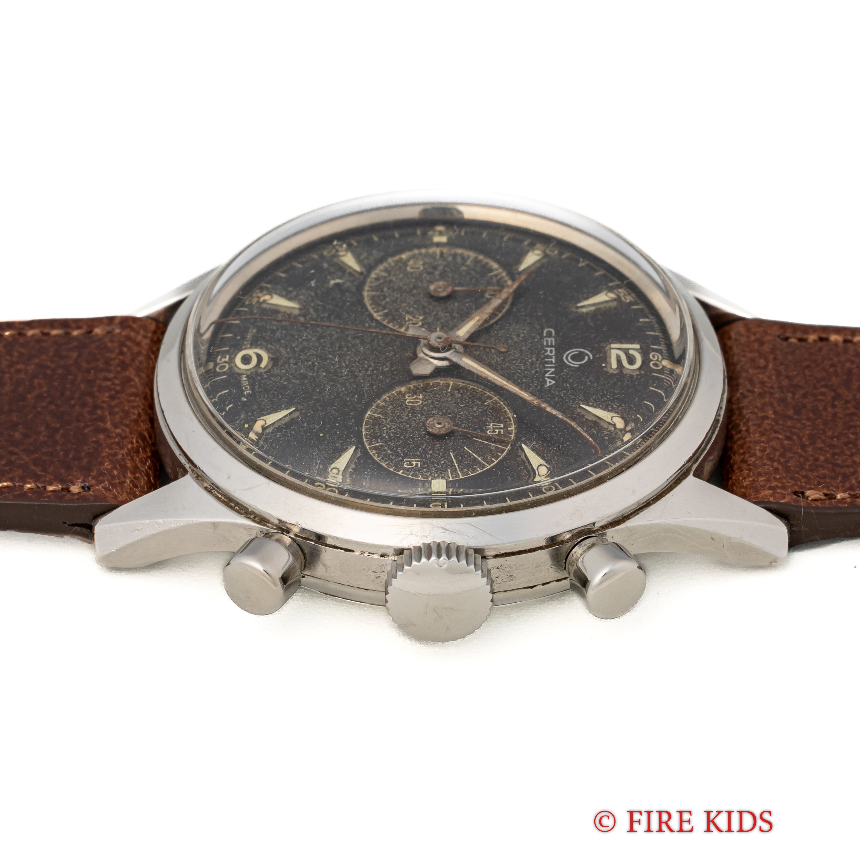 セルティナ 2レジスタークロノグラフ 1950年代製 エクセルシオパークCal.4 ブラックギルドダイヤル