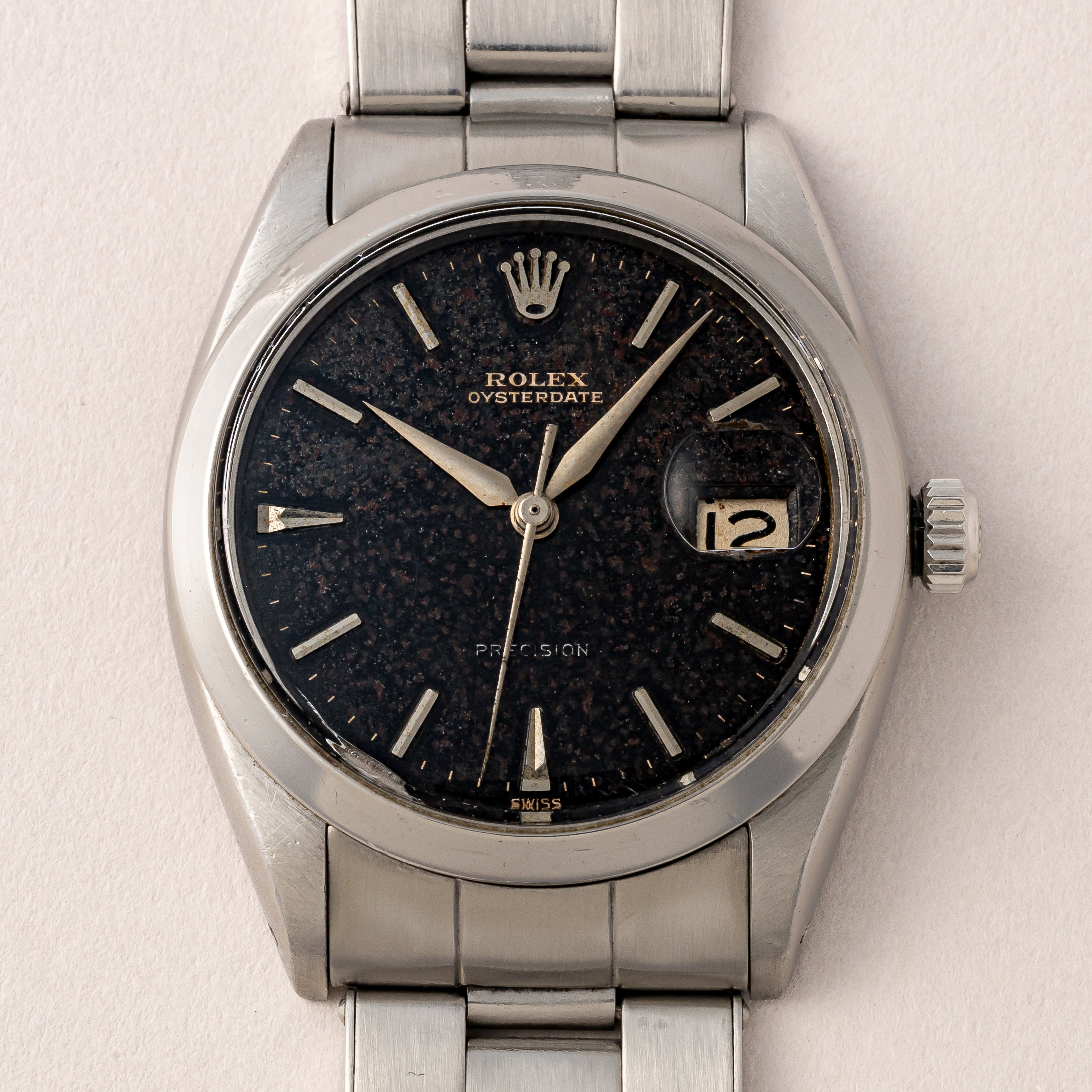 ロレックス 1961年製 オイスターデイト ブラックギルトダイヤル Ref.6694