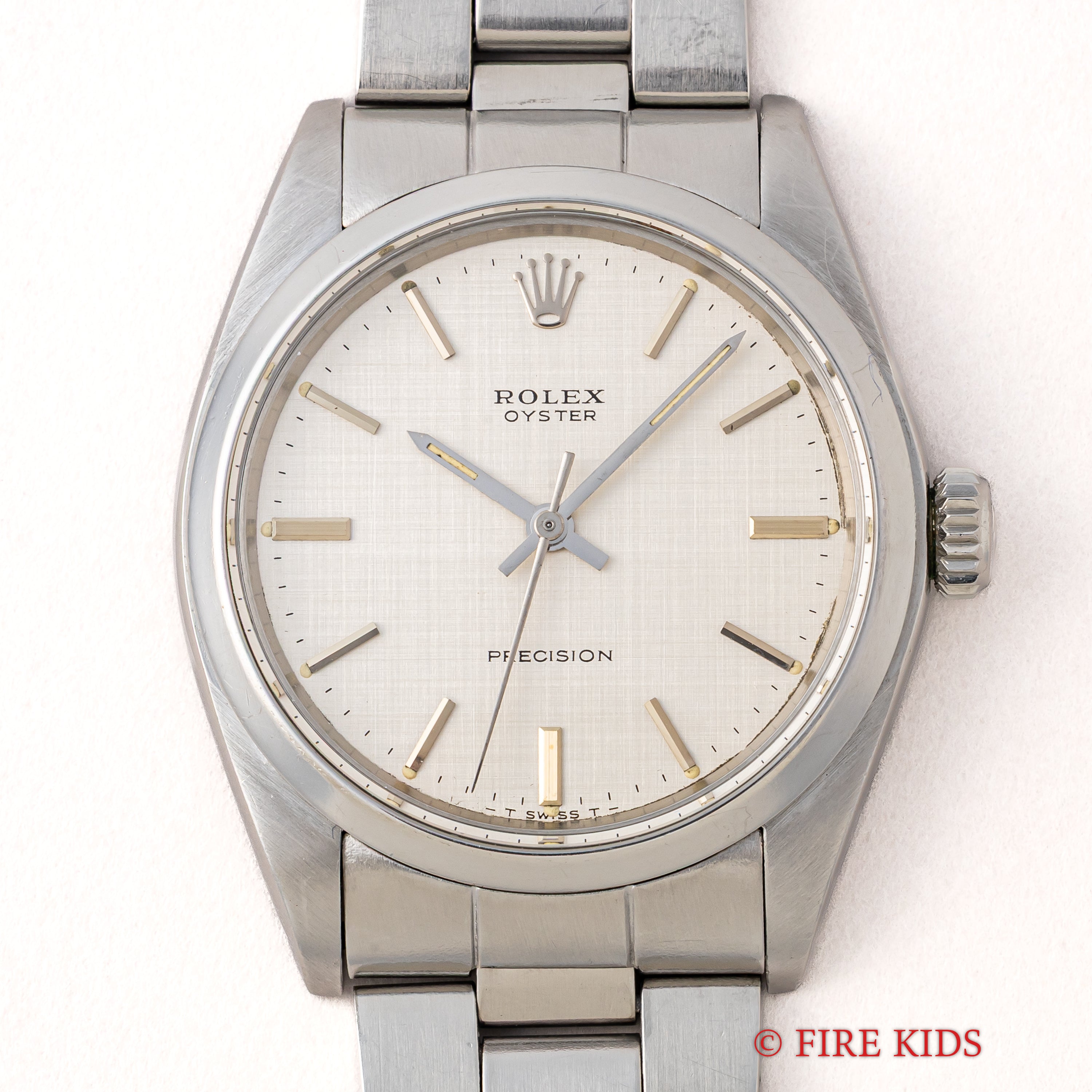 ロレックス オイスター 1970年製 ノンデイト 手巻き Ref.6426 シルバーリネンダイヤル
