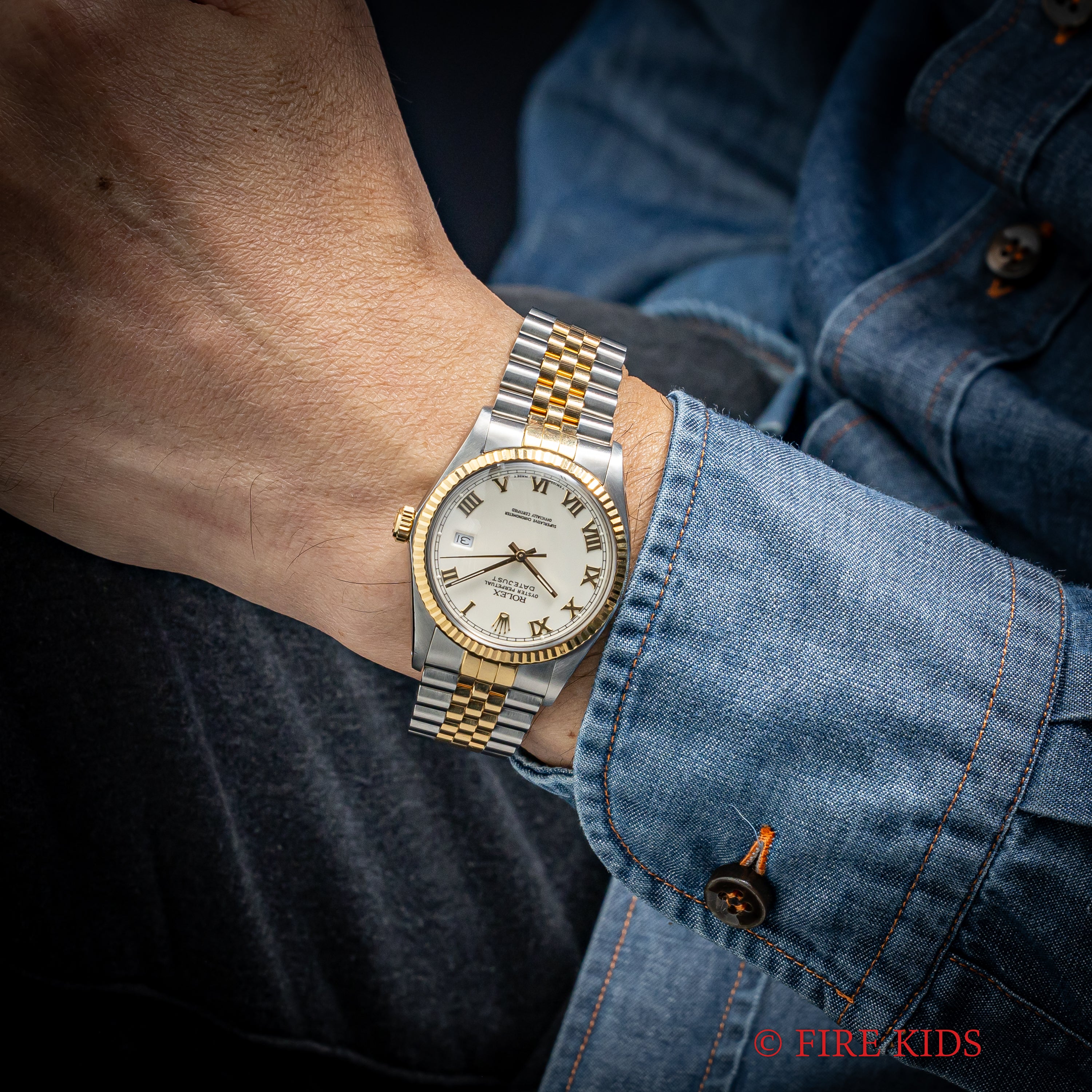 ロレックス 1986年製 デイトジャスト アイボリーローマンダイヤル Ref.16013 純正コンビジュビリーブレス