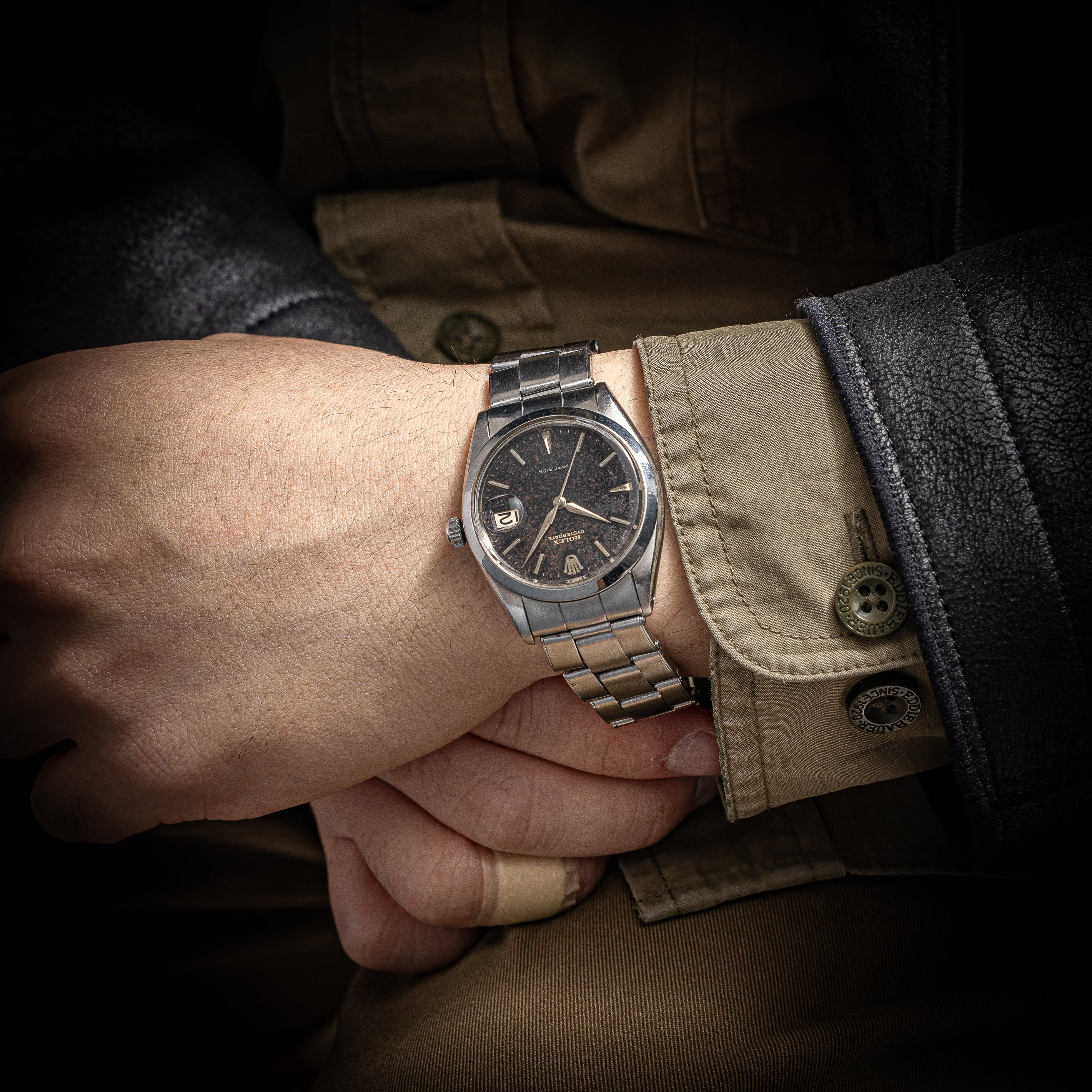 ROLEX 自動巻き ブラックダイヤル 時計 ロレックス/デイトジャスト/ブラックミラーダイヤル/SS/クロノ