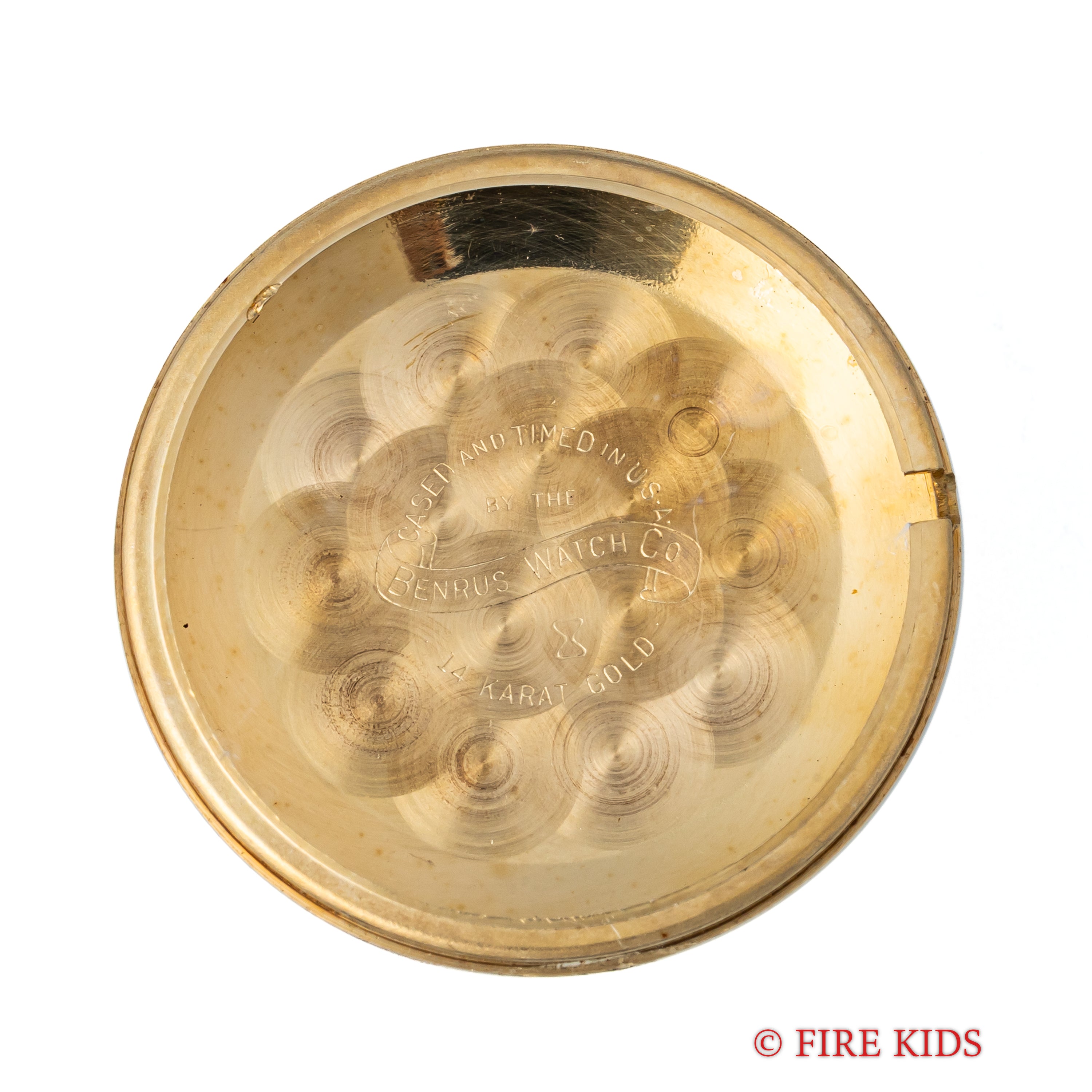 ベンラス 14金無垢ユニークラグケース 1950年代製 スモールセコンド手巻 Cal.DN21 アメリカンウオッチ