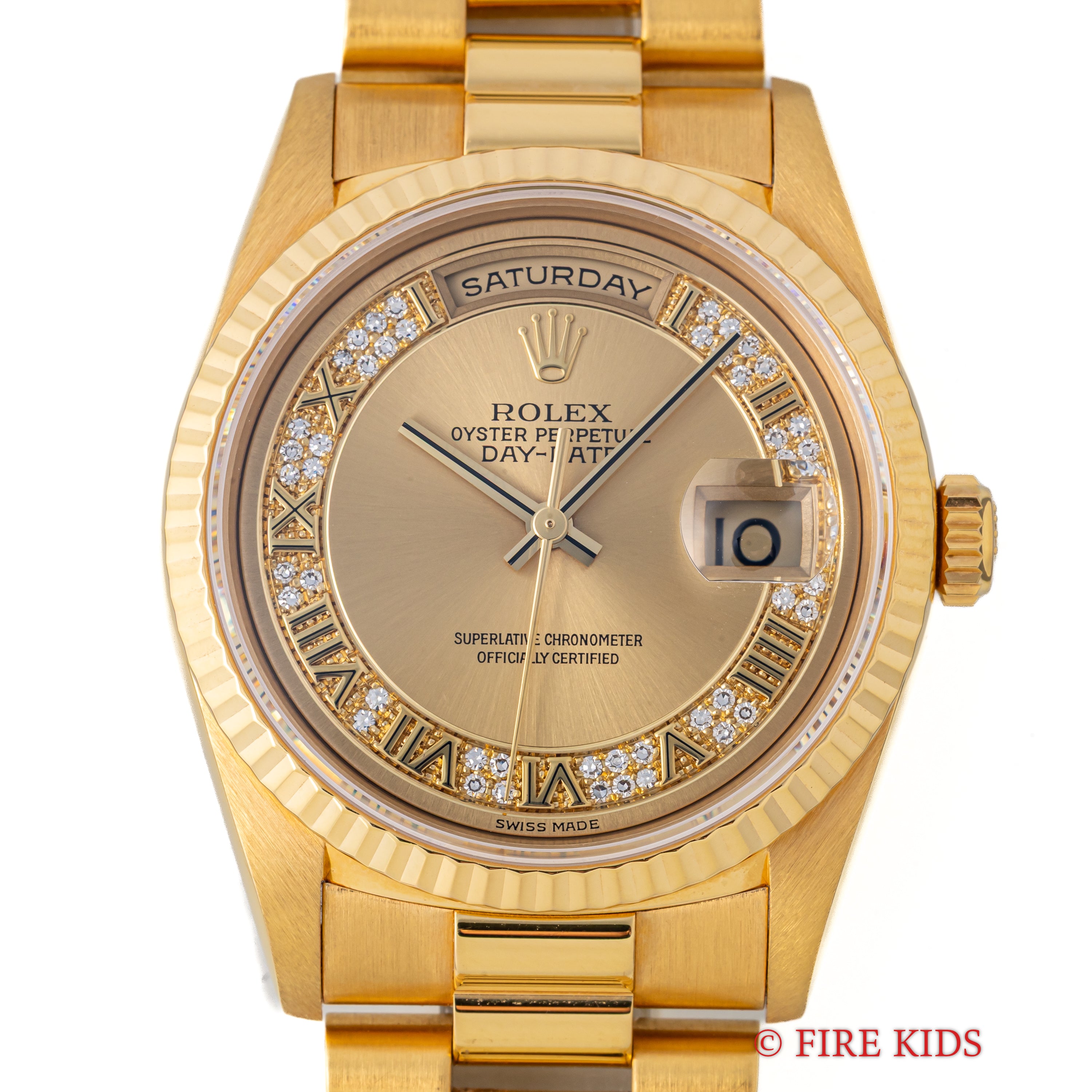 ロレックス デイデイト ミリヤードダイヤ 1994年～95年製 Ref.18238MR K18YG シャンパンダイヤル ギャラ付