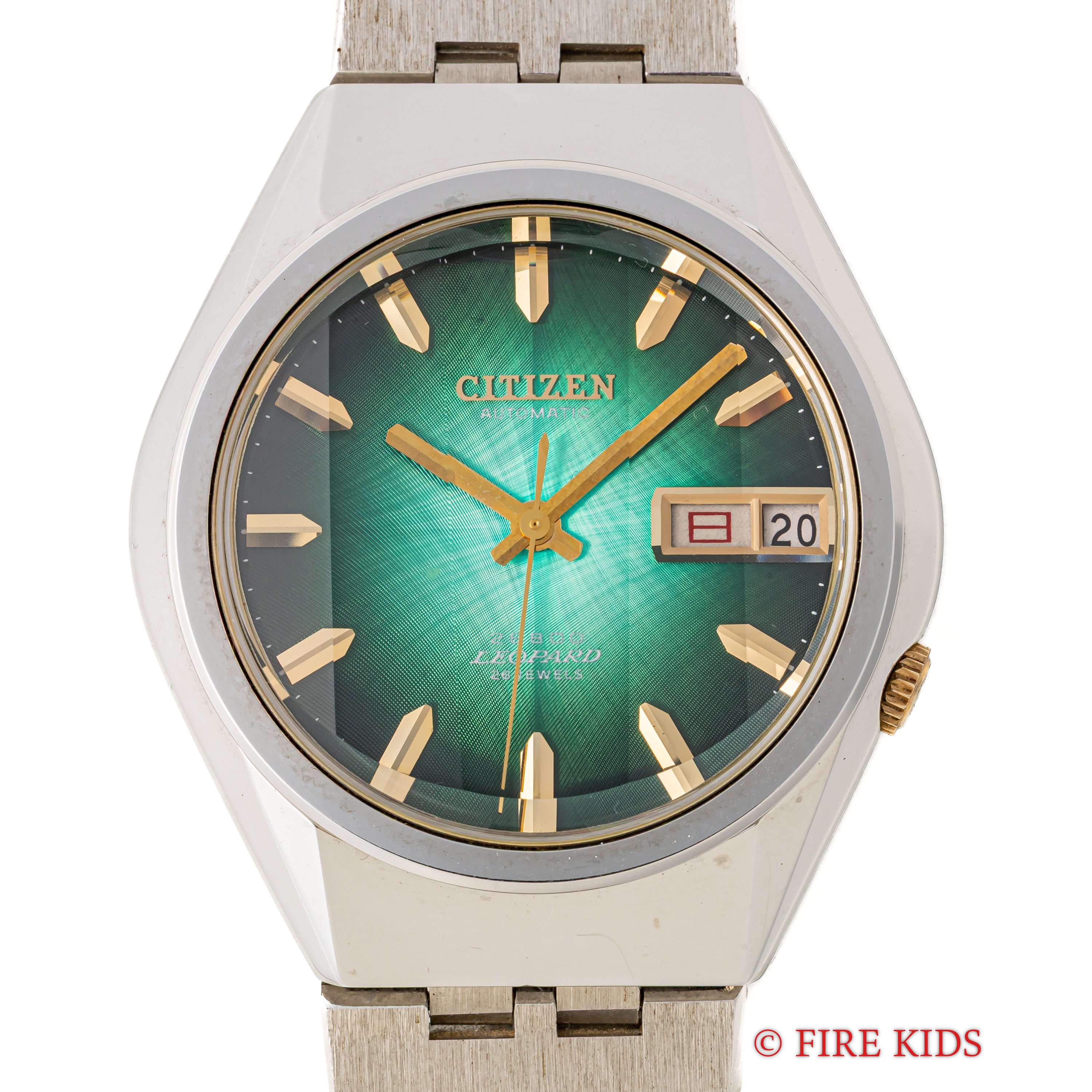 シチズン レオパール 1973年製 カットガラス グリーングラデーションダイヤル タグ付き