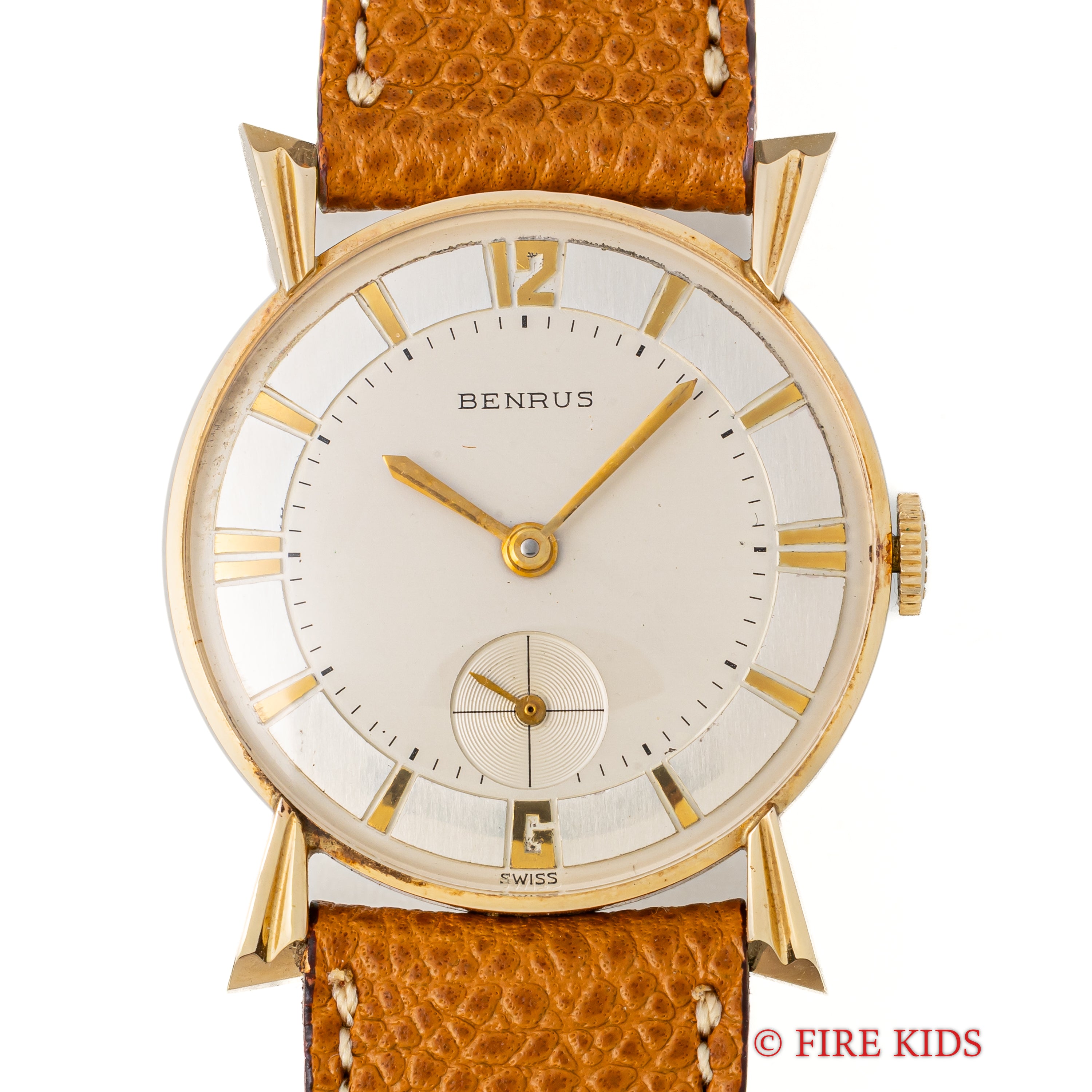 ベンラス 14金無垢ユニークラグケース 1950年代製 スモールセコンド手巻 Cal.DN21 アメリカンウオッチ