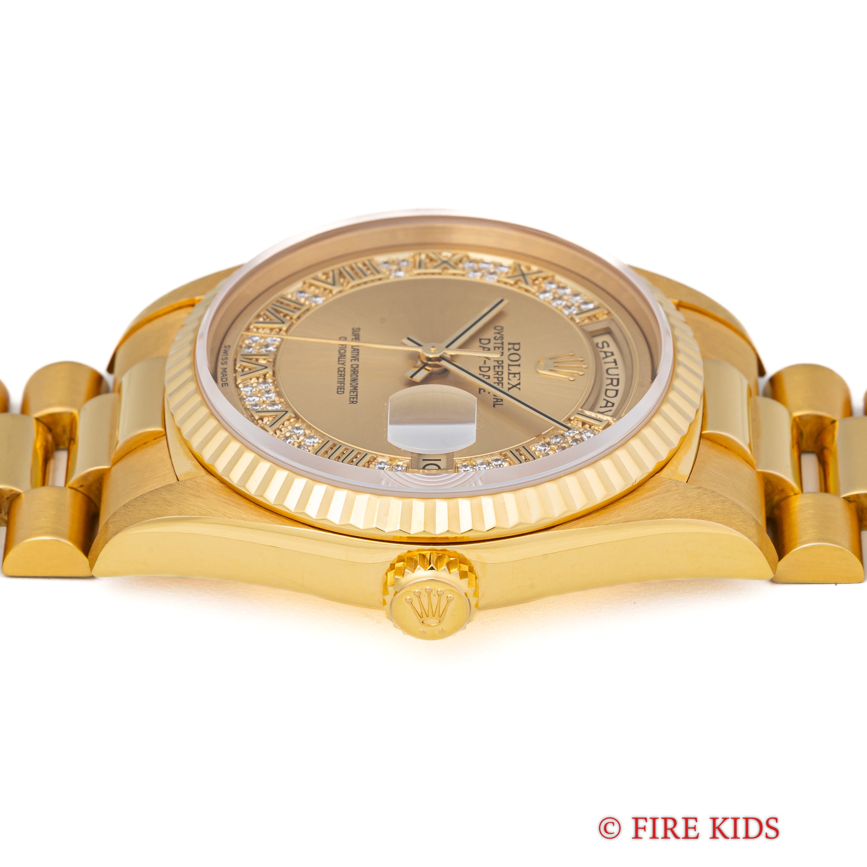 ロレックス デイデイト ミリヤードダイヤ 1994年～95年製 Ref.18238MR K18YG シャンパンダイヤル ギャラ付