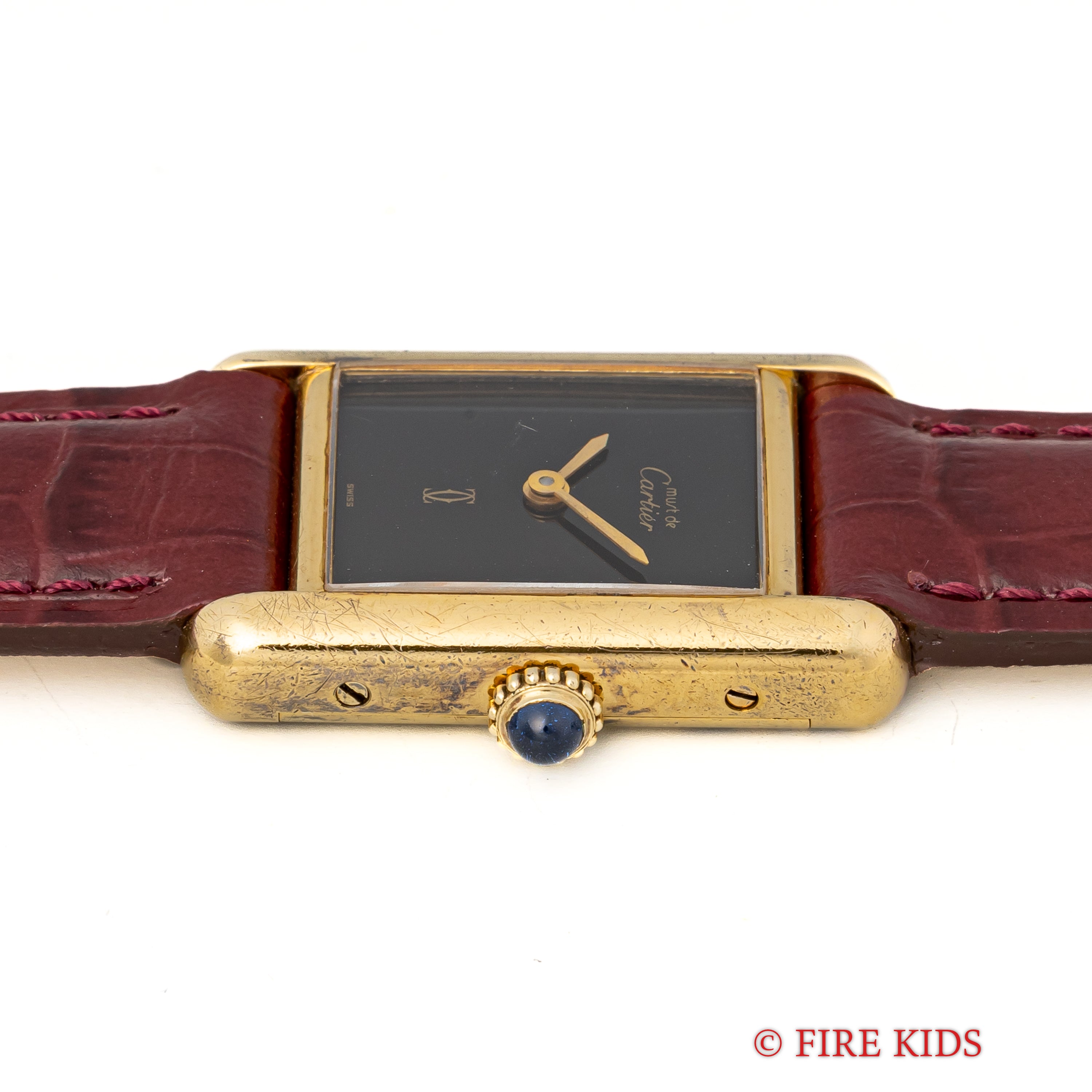 カルティエ マストタンク SMサイズ ブラックダイヤル 1980年代製 純正