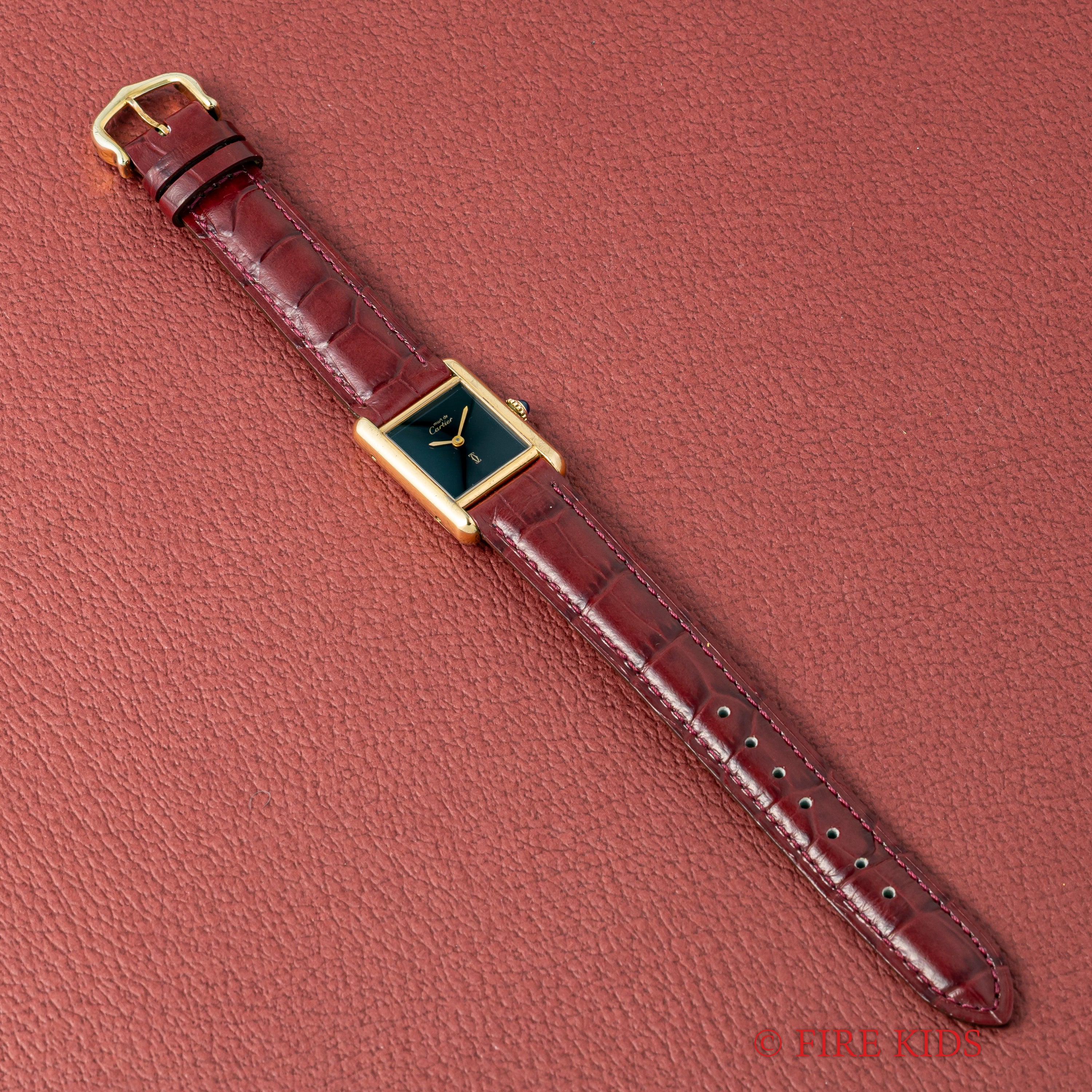 カルティエ マストタンク SMサイズ ブラックダイヤル 1980年代製 純正