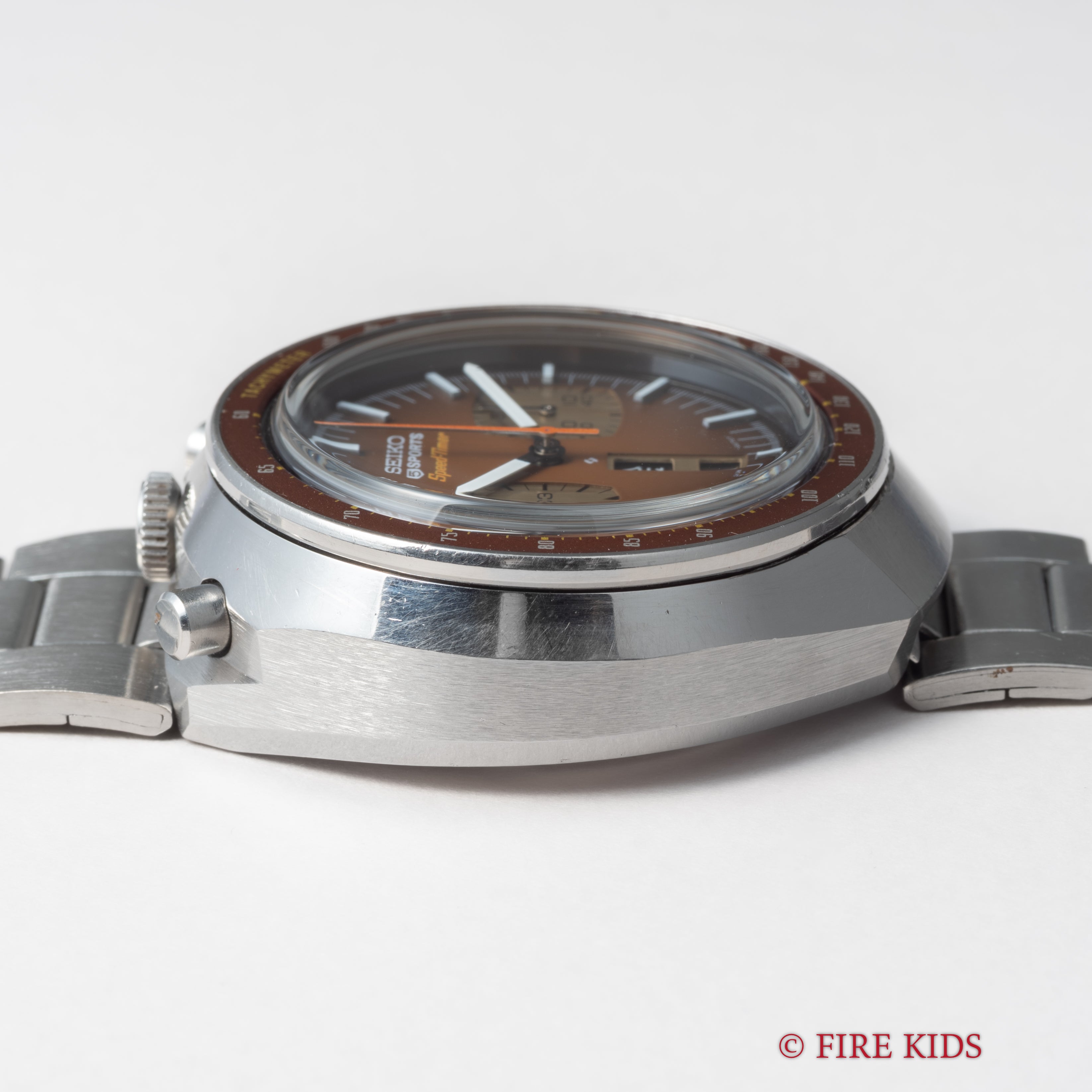 セイコー 1976年製 茶馬 Ref.6138-0040 5スポーツ スピードタイマー 純正ステンレスブレス