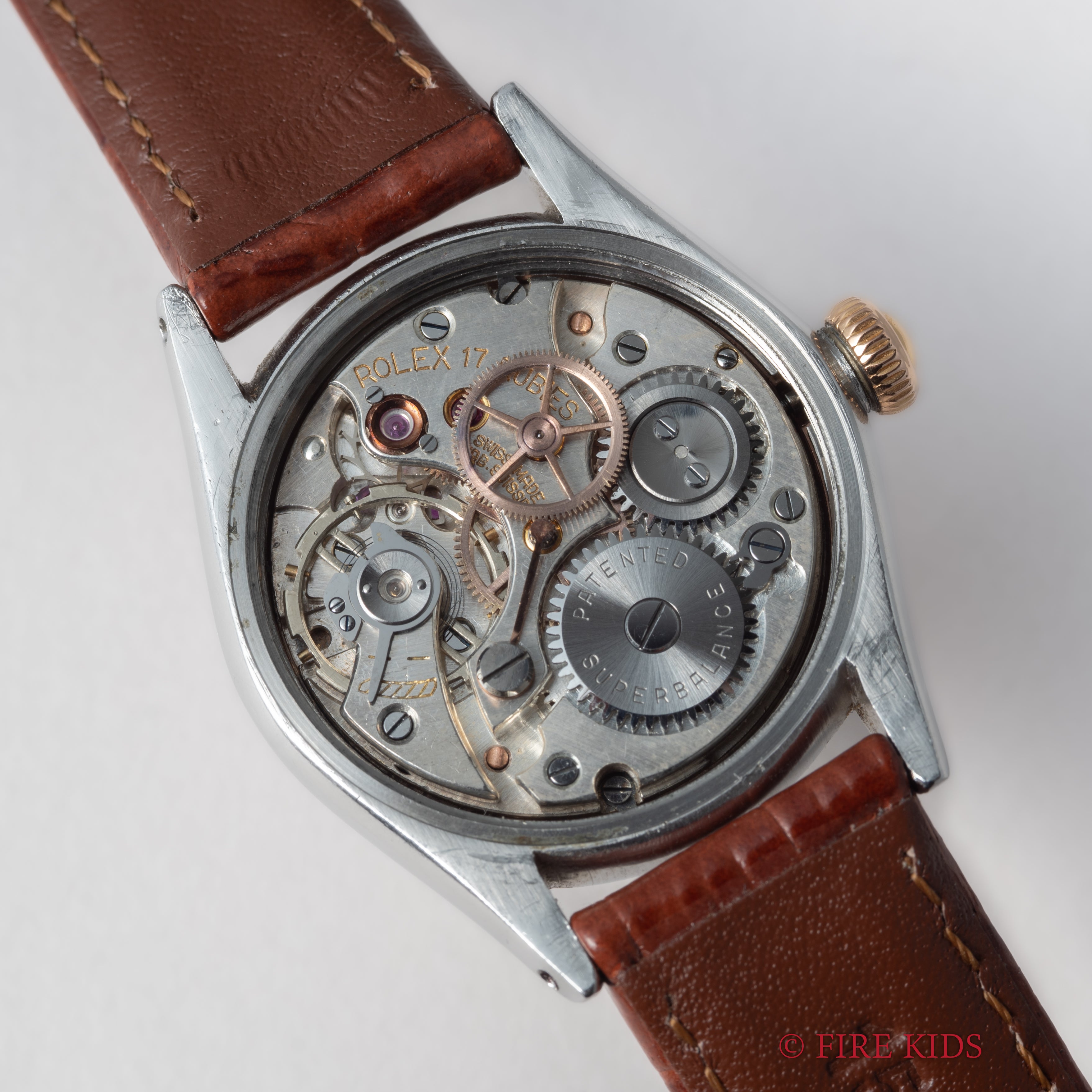 ロレックス オイスター スピードキング 1940年代製 ピンクゴールドコンビ エンジンターンドベゼル