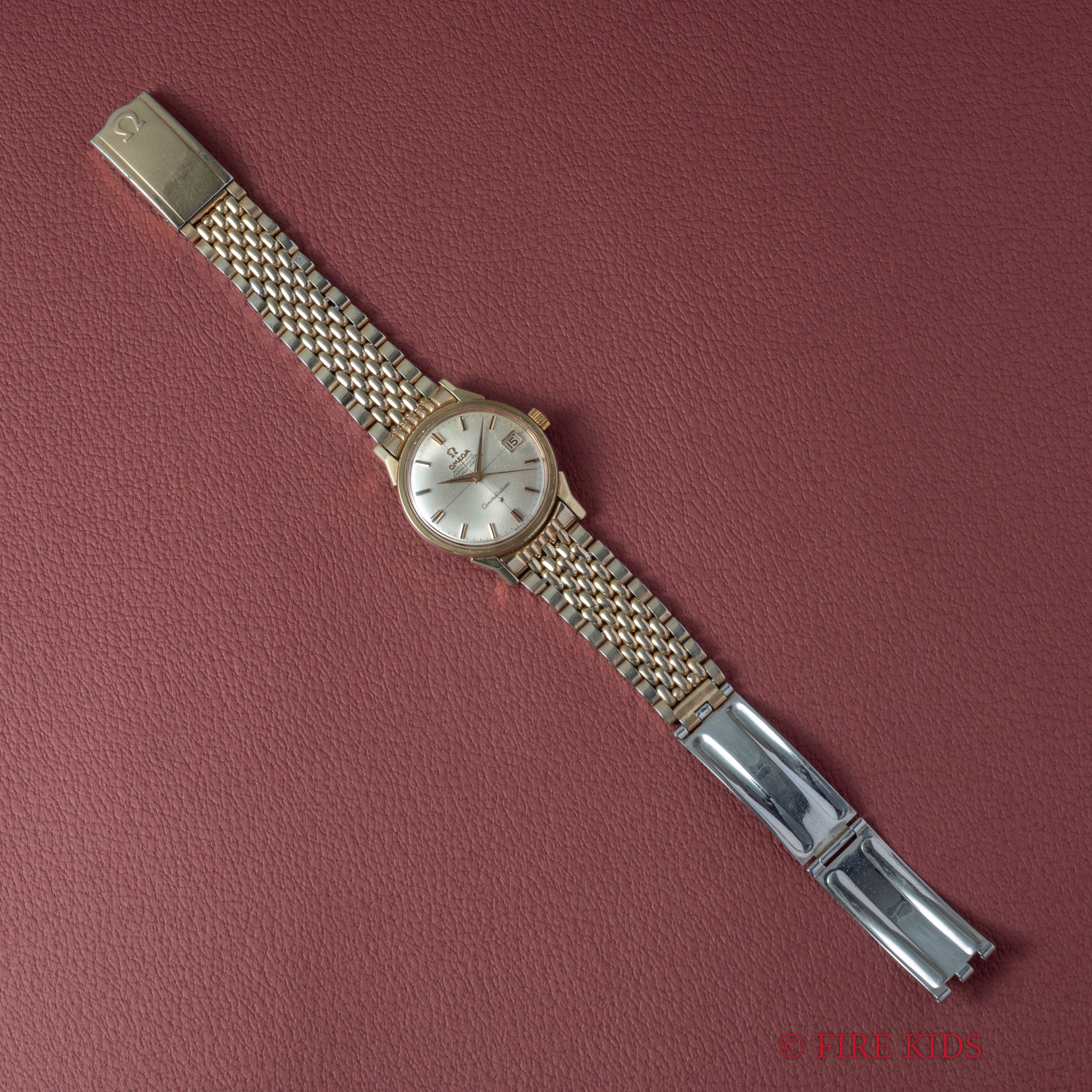 オメガ コンステレーション ラウンドケース トップゴールド 自動巻き 1966年製 Ref.168.005 純正ブレス付き