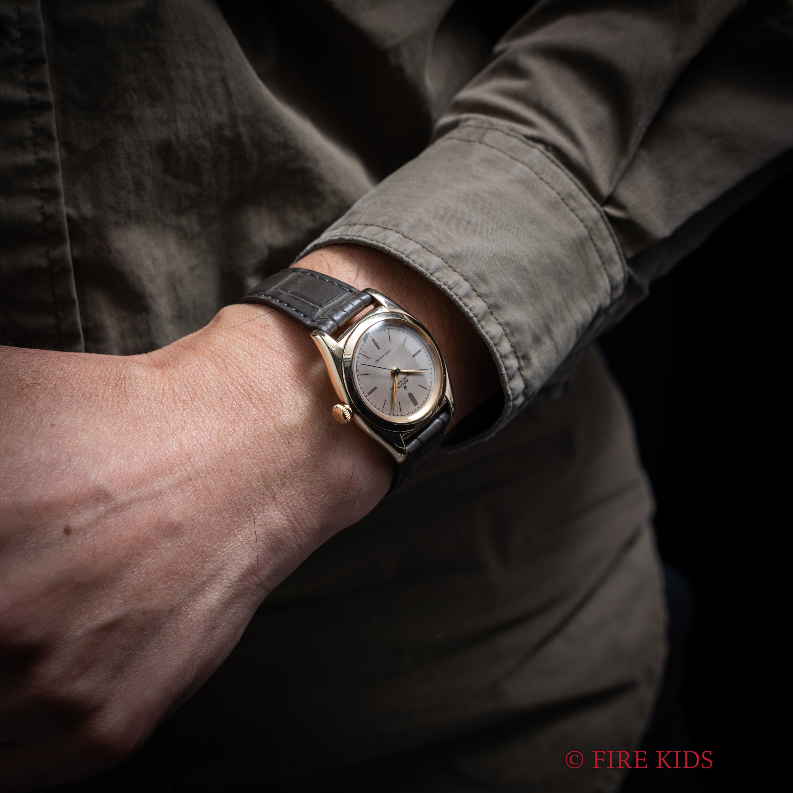 ロレックス 14金無垢バブルバック 1946年製 Ref.3131 オリジナルダイヤル 18金無垢尾錠