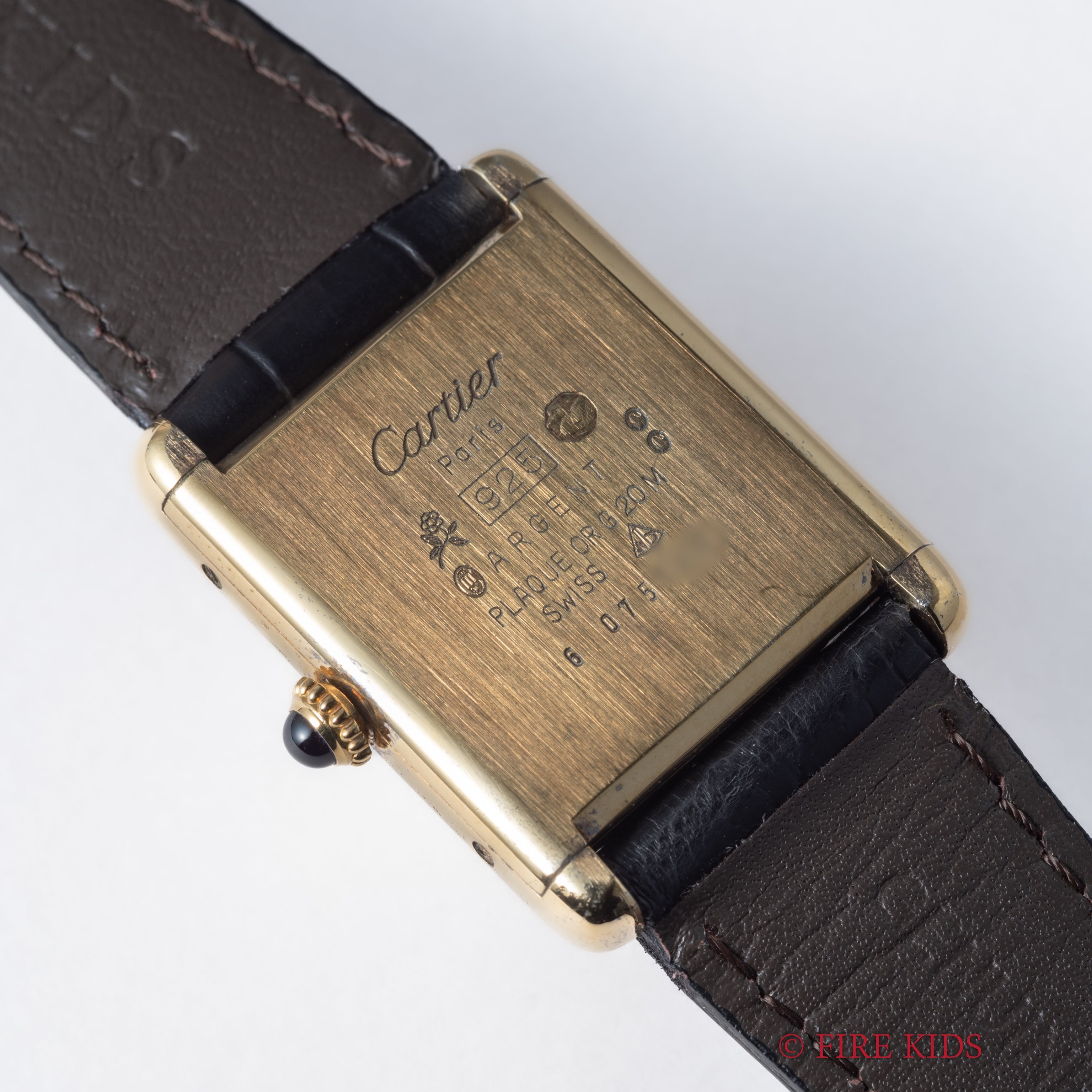 カルティエ マストタンク 1980年代製 LMサイズ ブラックローマンダイヤル 手巻 純正尾錠