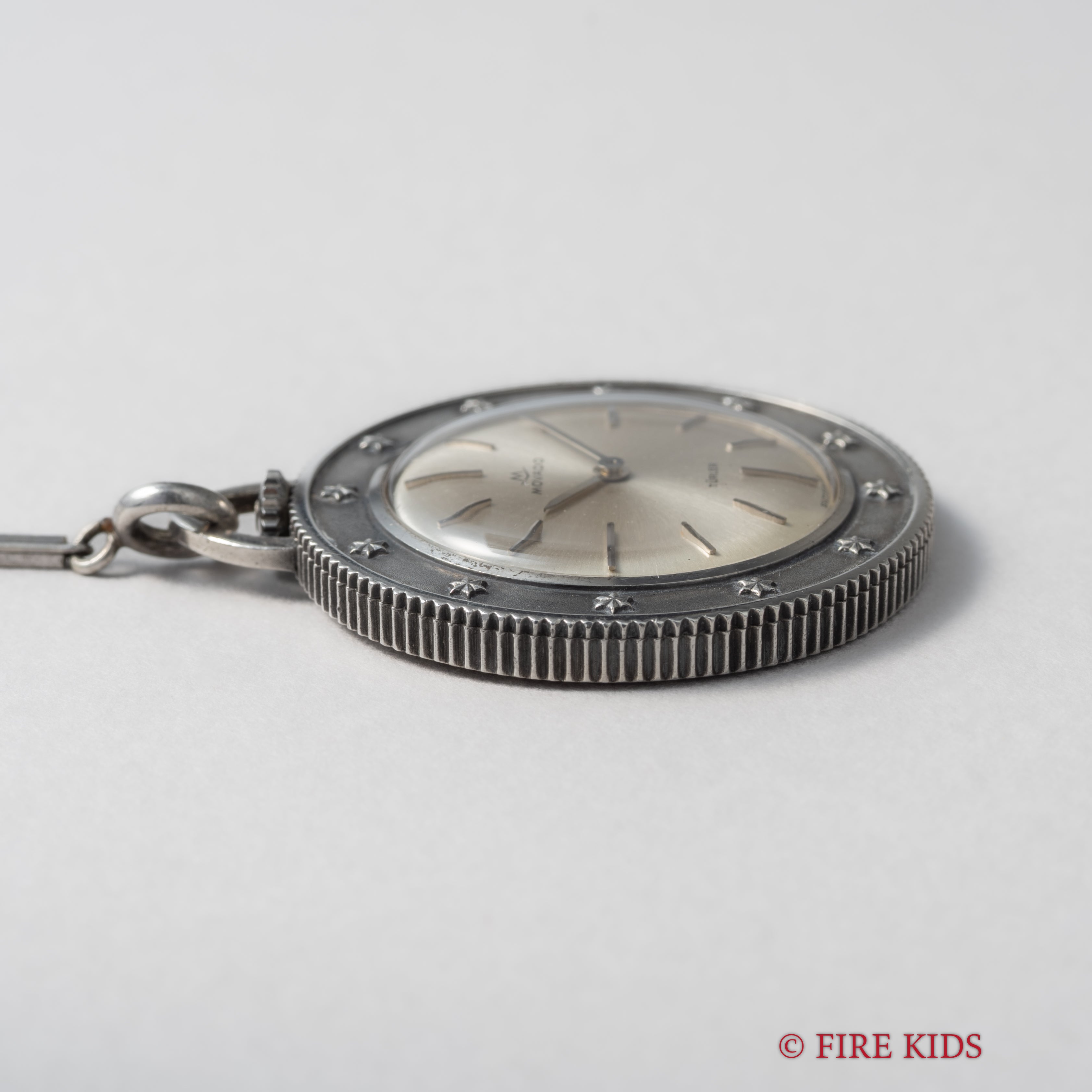 モバード 銀無垢コインペンダントウォッチ セントクリストファー チューラーWネーム