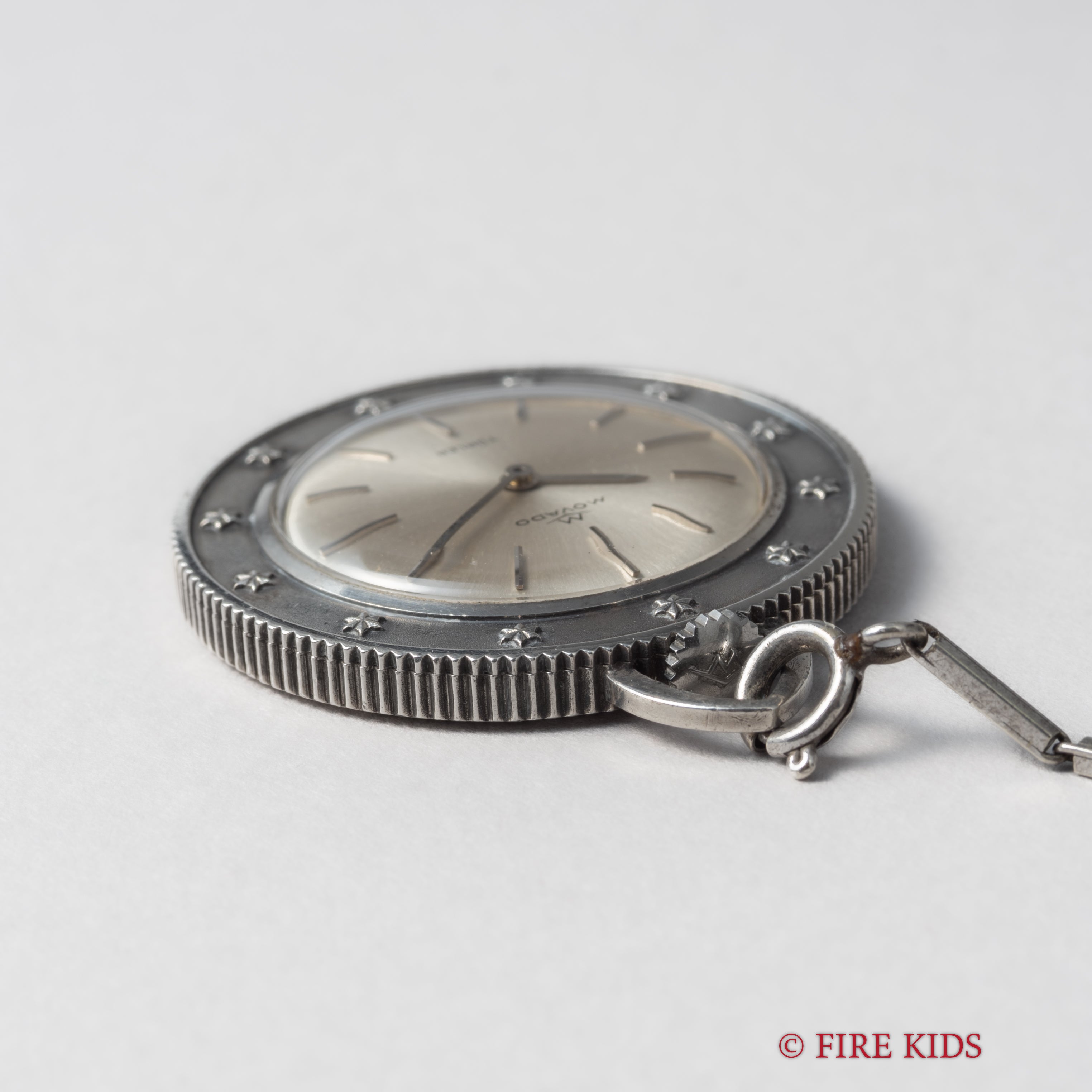 モバード 銀無垢コインペンダントウォッチ セントクリストファー チューラーWネーム