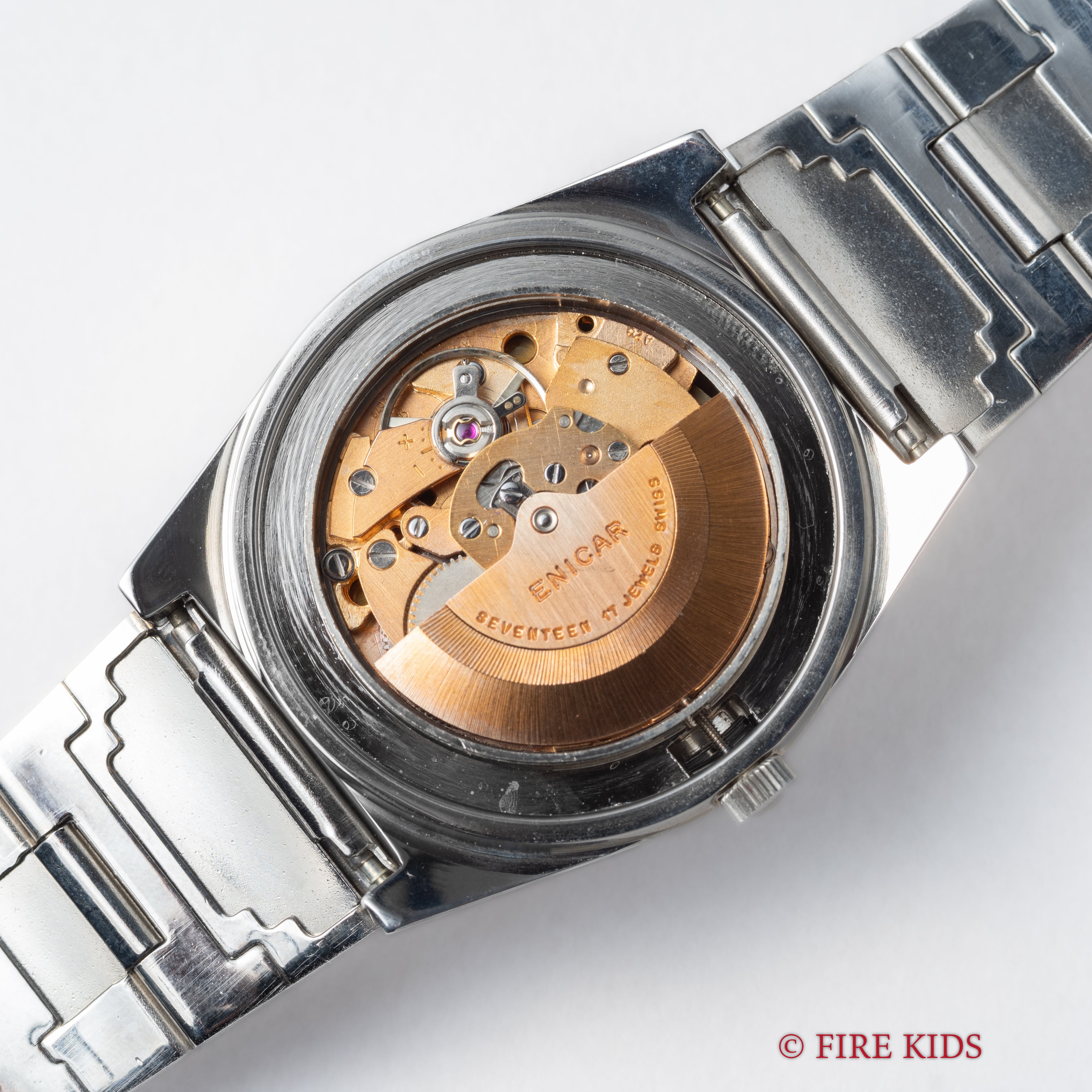 エニカ ジャンピングアワー ブルーダイヤル 自動巻き NOS 1970年代 アナデジ