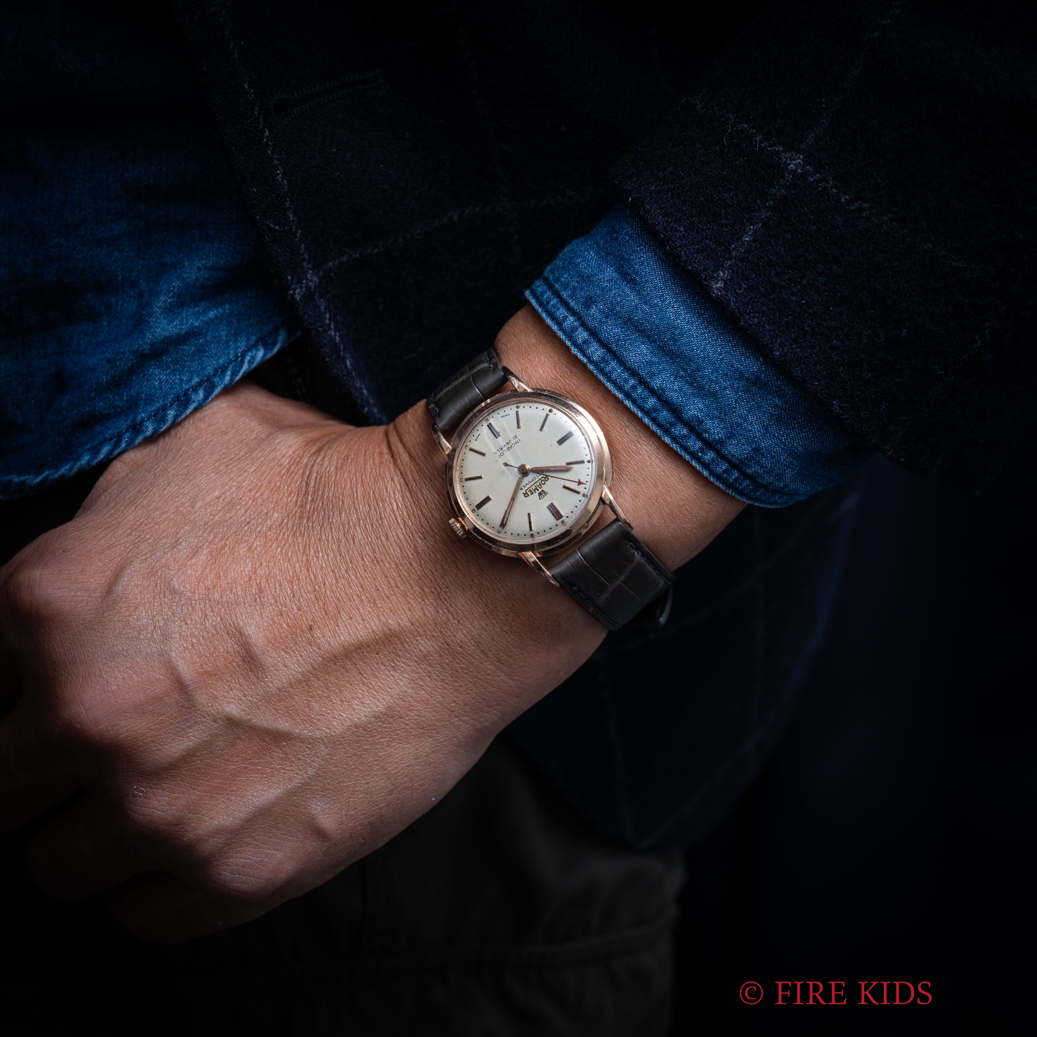 ローマー 9金無垢イングランドケース 1968年製 自動巻 スイス製