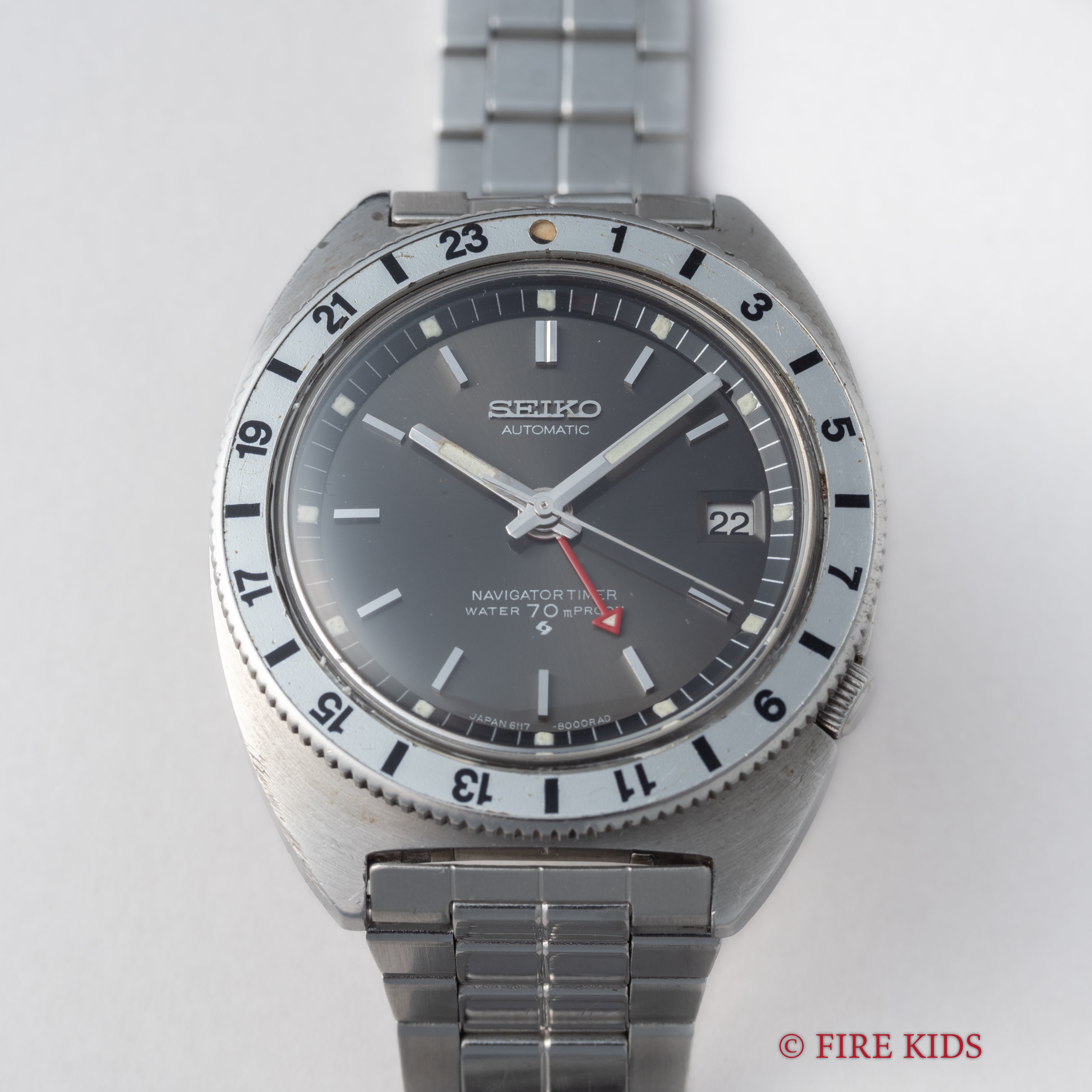 セイコー ナビゲータータイマー ファーストモデル 1969年製 回転ベゼル GMT Ref.6117-8000 純正ブレス付き