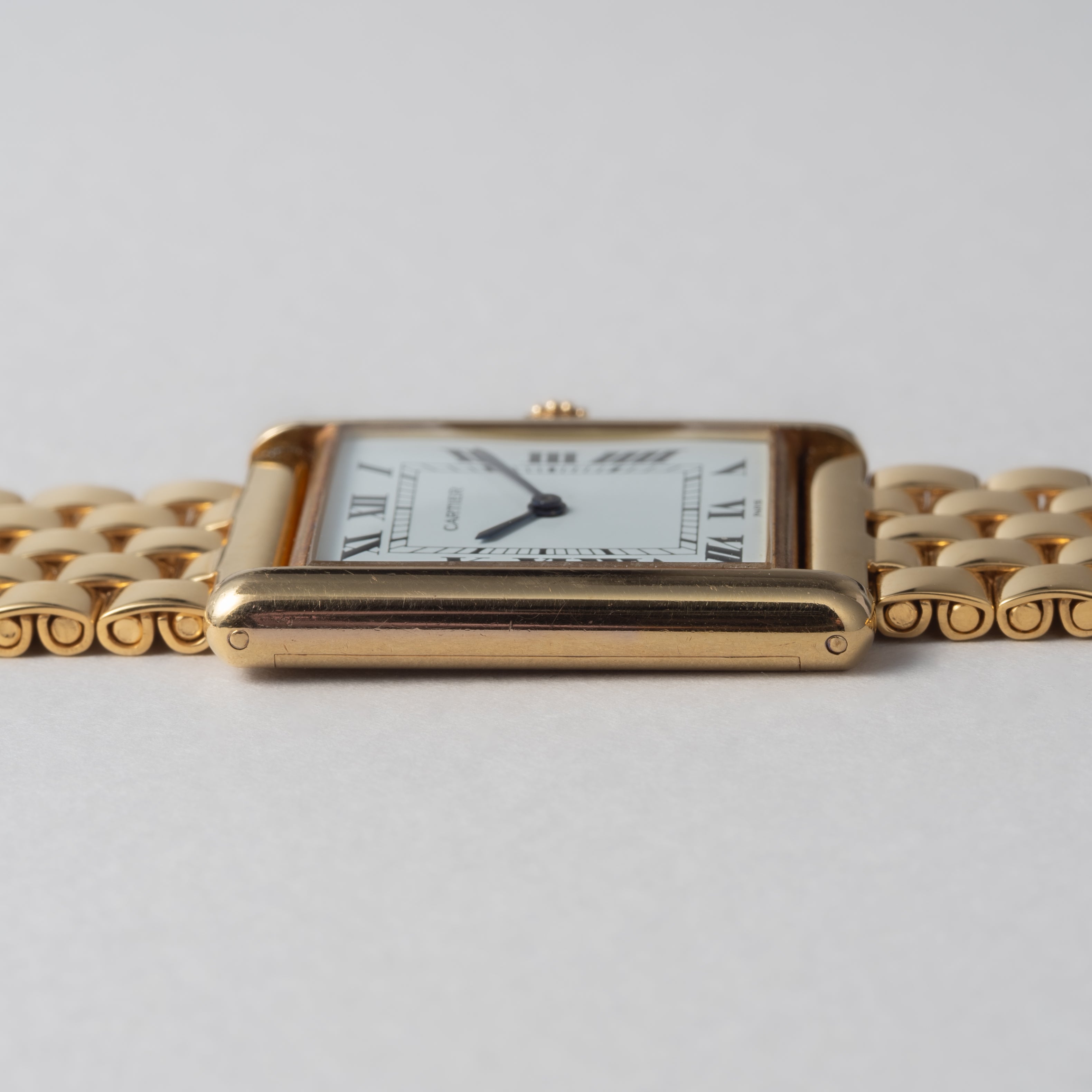 カルティエ タンクルイ18金無垢LMサイズ PARISダイヤル 手巻