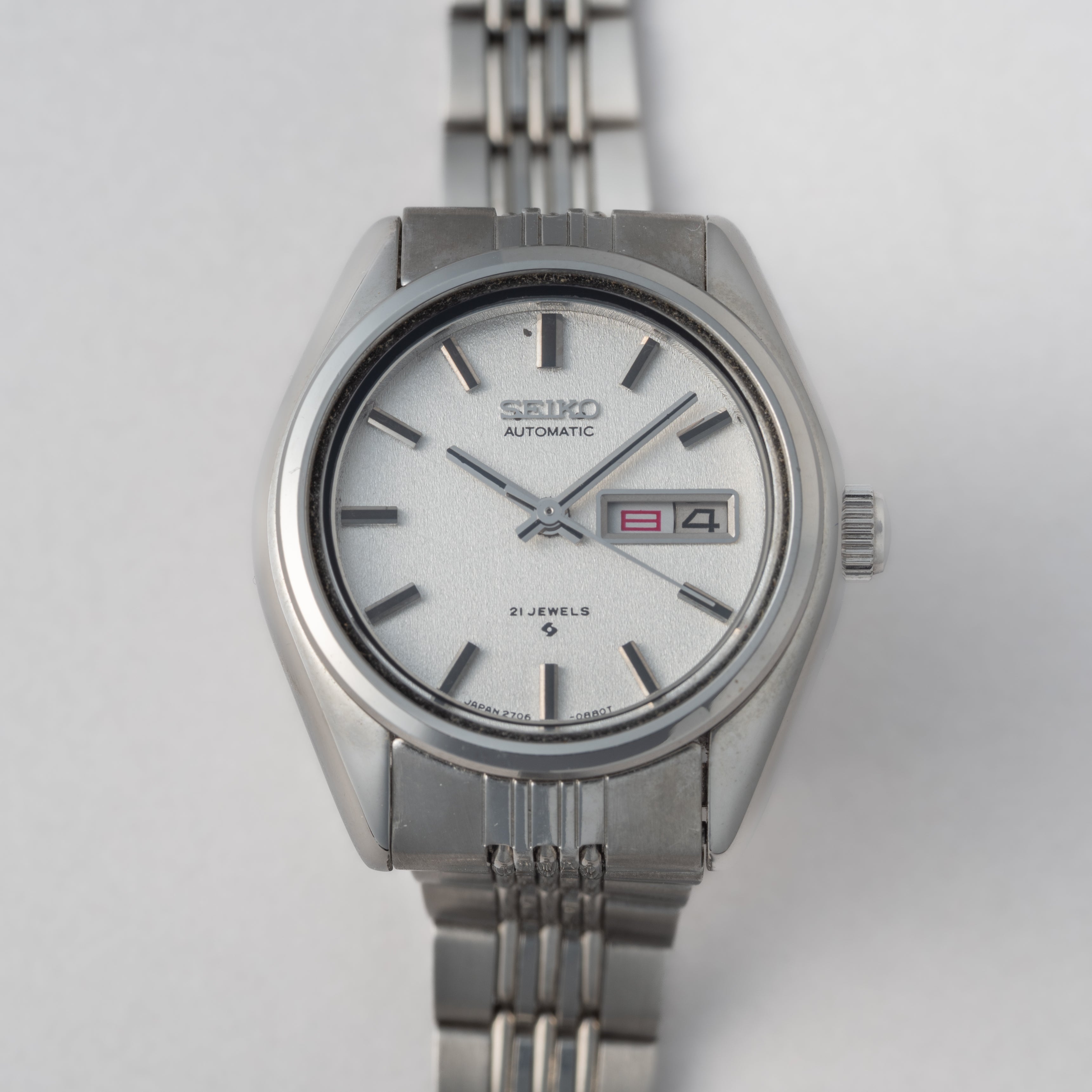 セイコー レディース自動巻 1974年製 日本語デイト 純正ステンレスブレス