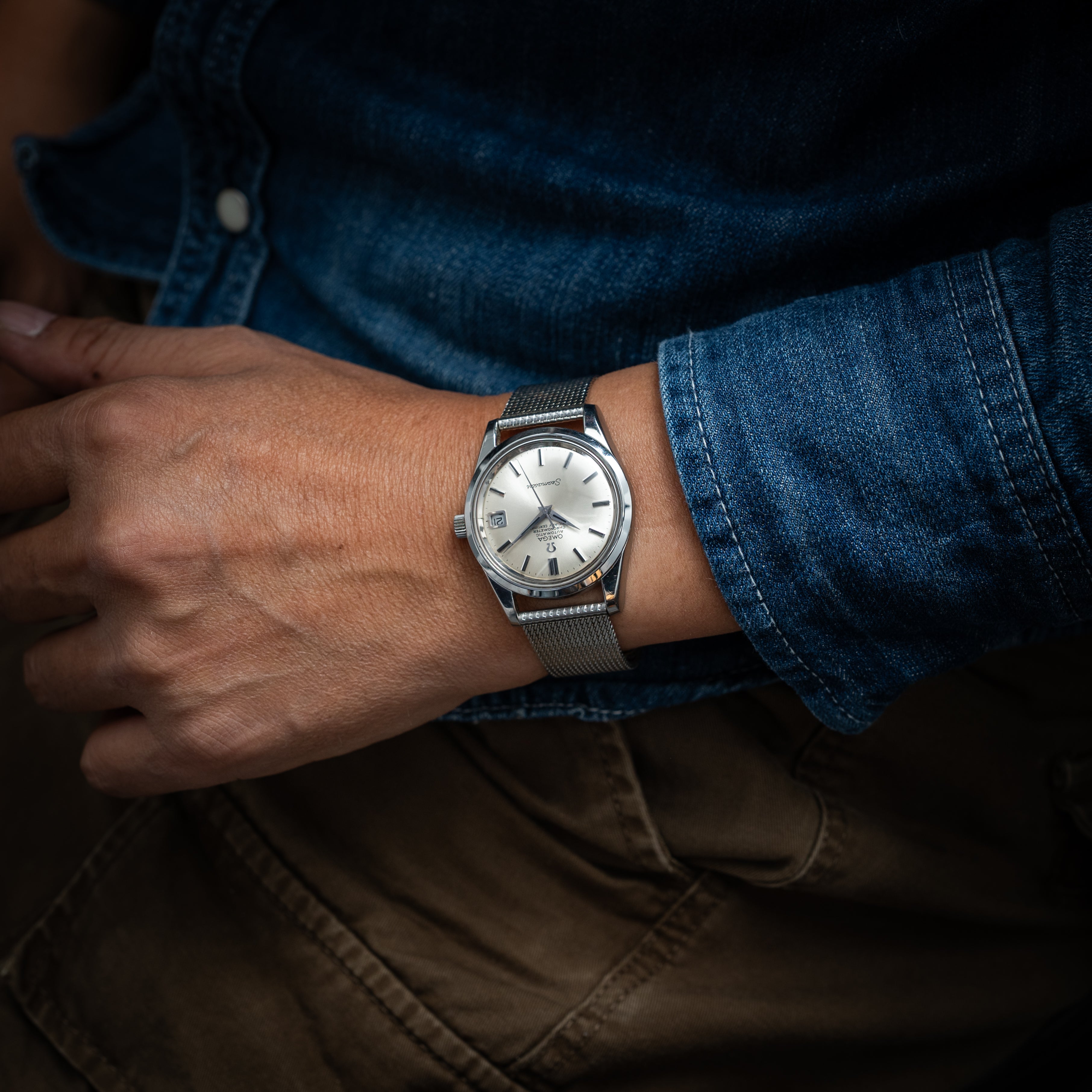 オメガ シーマスタークロノメーター 1971年製 Ref.166.010 自動巻クロノメーター Cal.564 シルバーダイヤル 純正ブレス