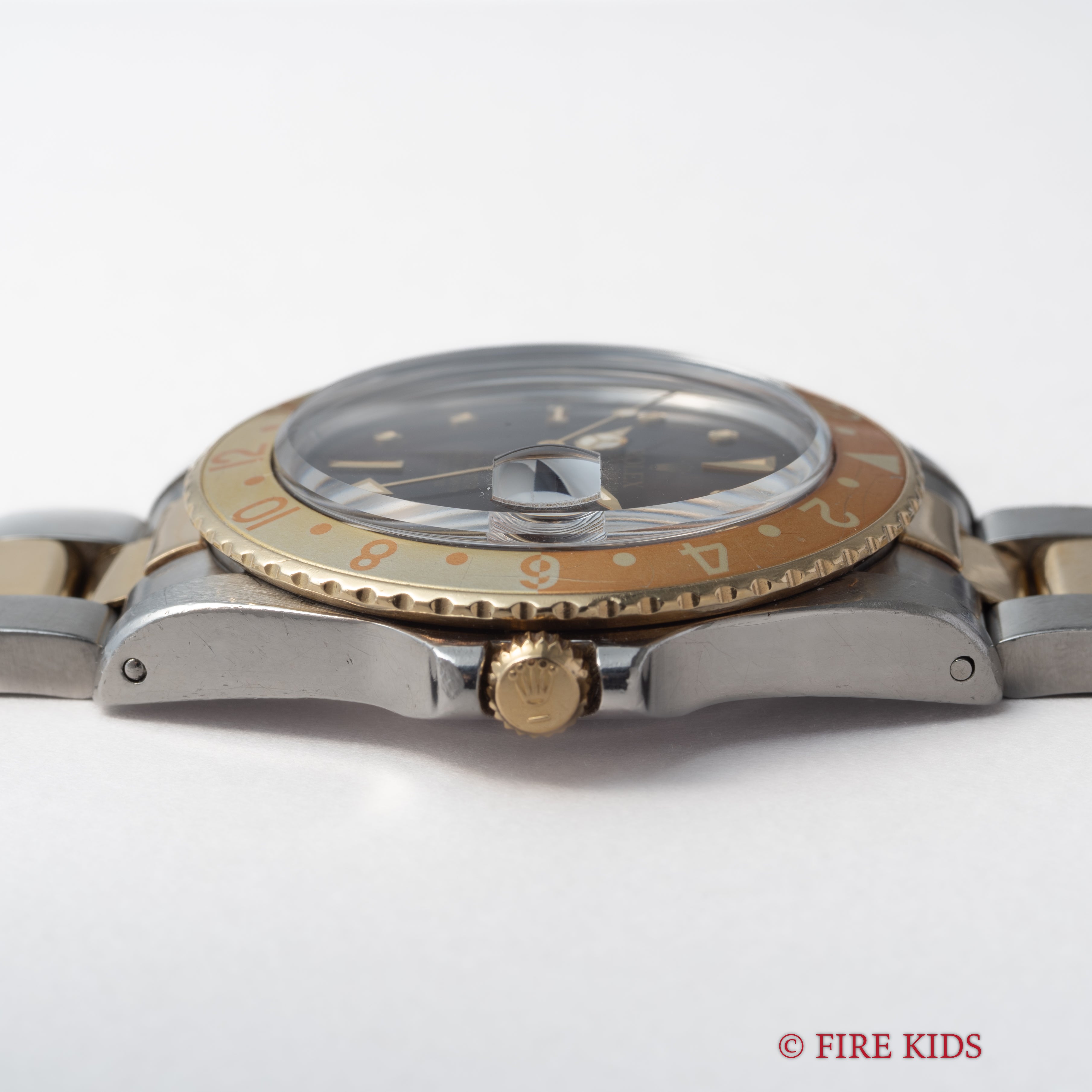 ロレックス 1981年製GMTマスター コンビ 茶ツボ Ref.16753 ルートビア 3連コンビオイスターブレス