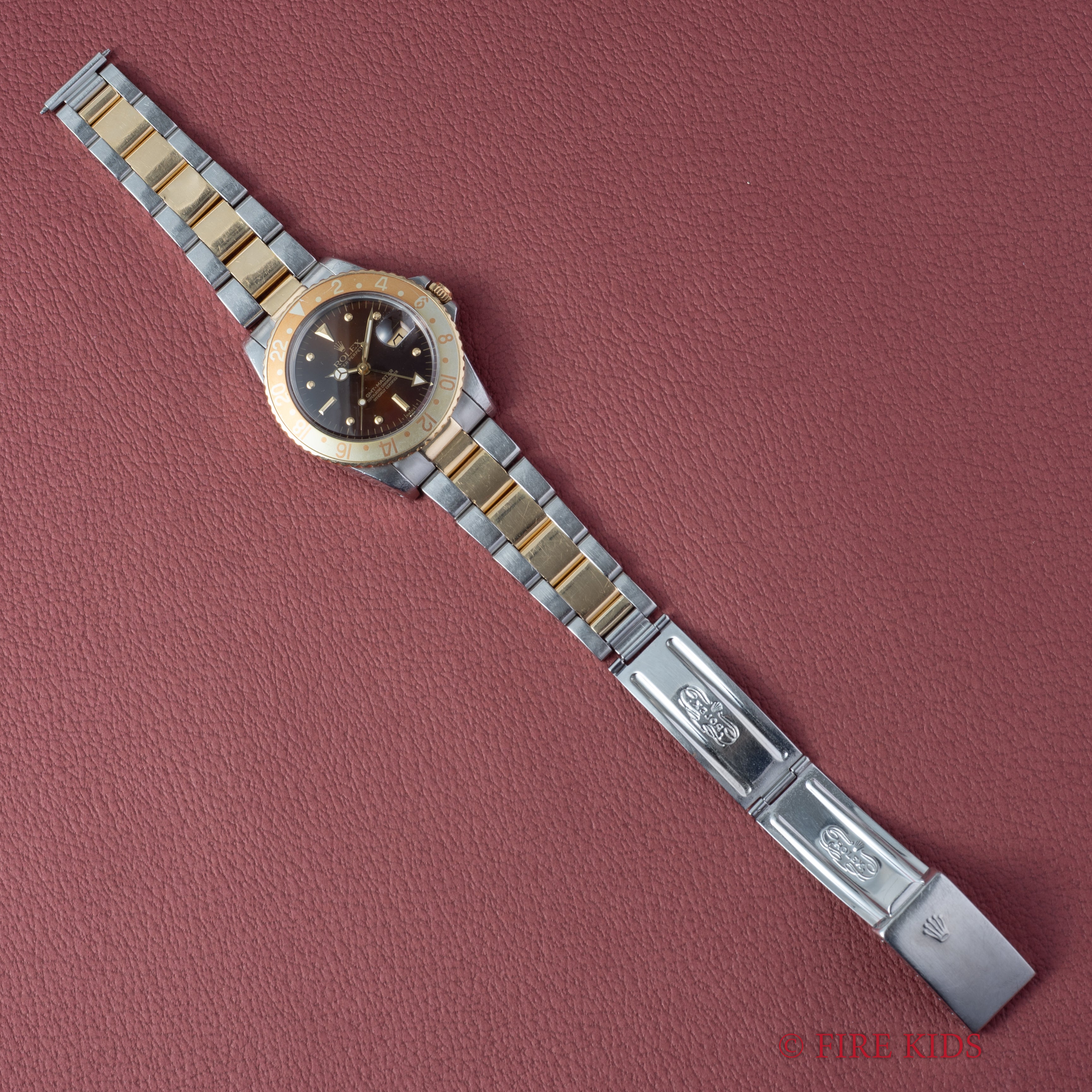 ロレックス 1981年製GMTマスター コンビ 茶ツボ Ref.16753 ルートビア 3連コンビオイスターブレス