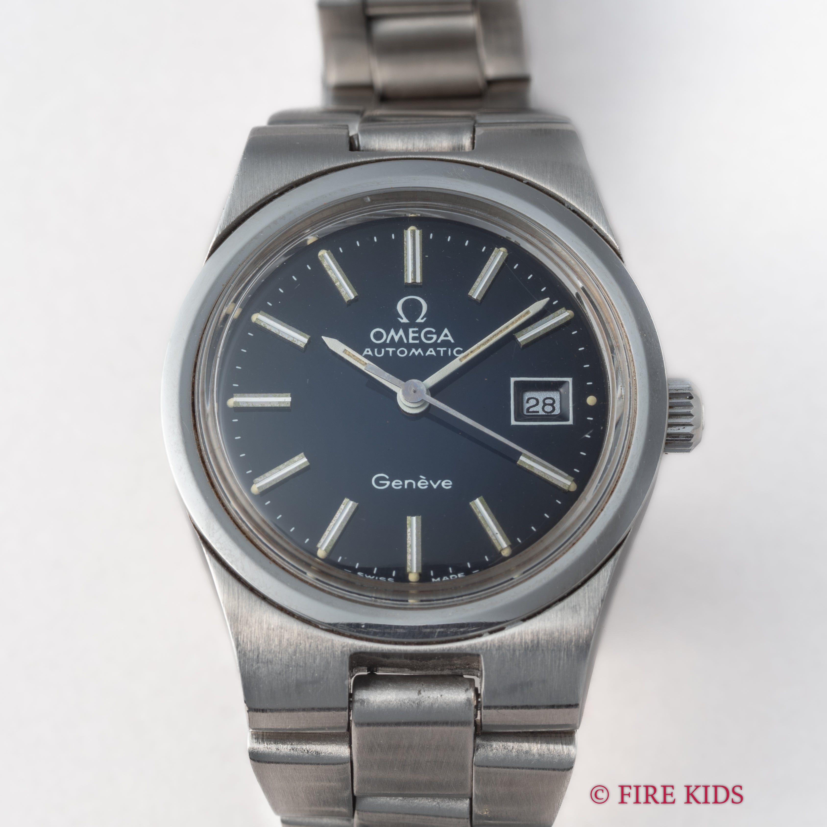 オメガ ジュネーブ レディース Ref.566.0067 1973年製 Cal.684 自動巻き 純正ブレス付き ネイビーダイヤル