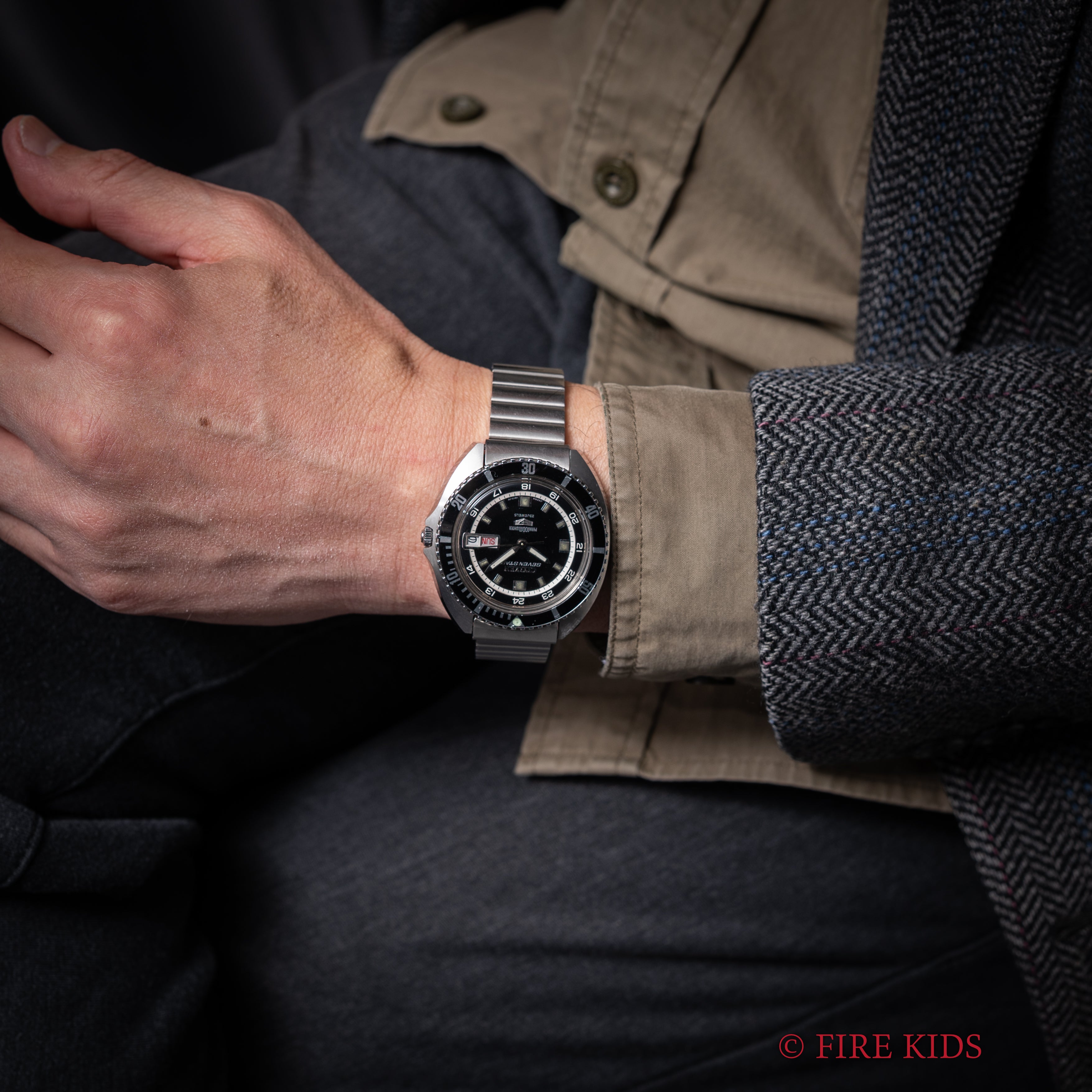 シチズン セブンスター100mダイバー ブラックダイヤル 1969年製 純正ステンレスブレス