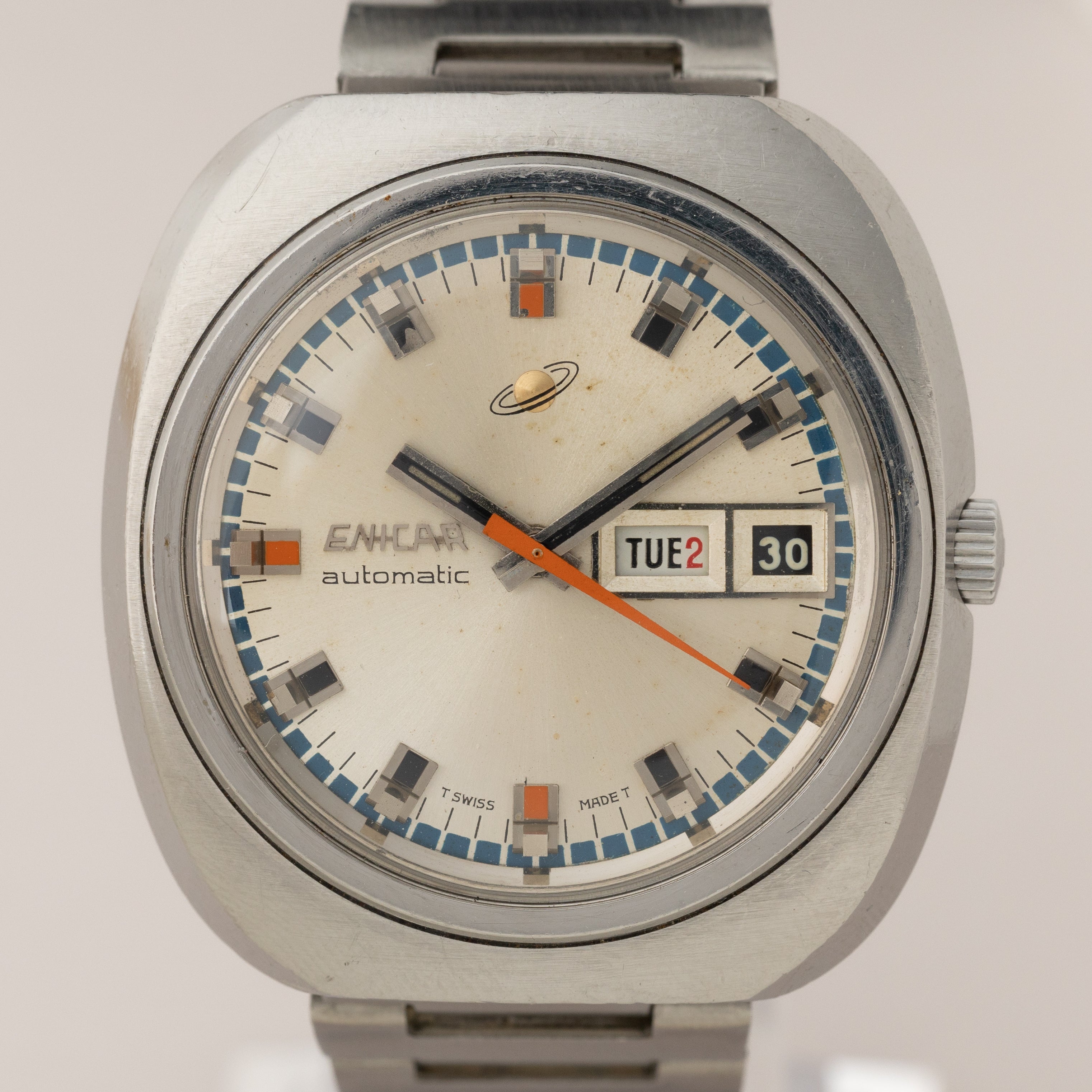 エニカ 1970年代製 トノーケース オレンジ秒針 自動巻き – FIRE KIDS