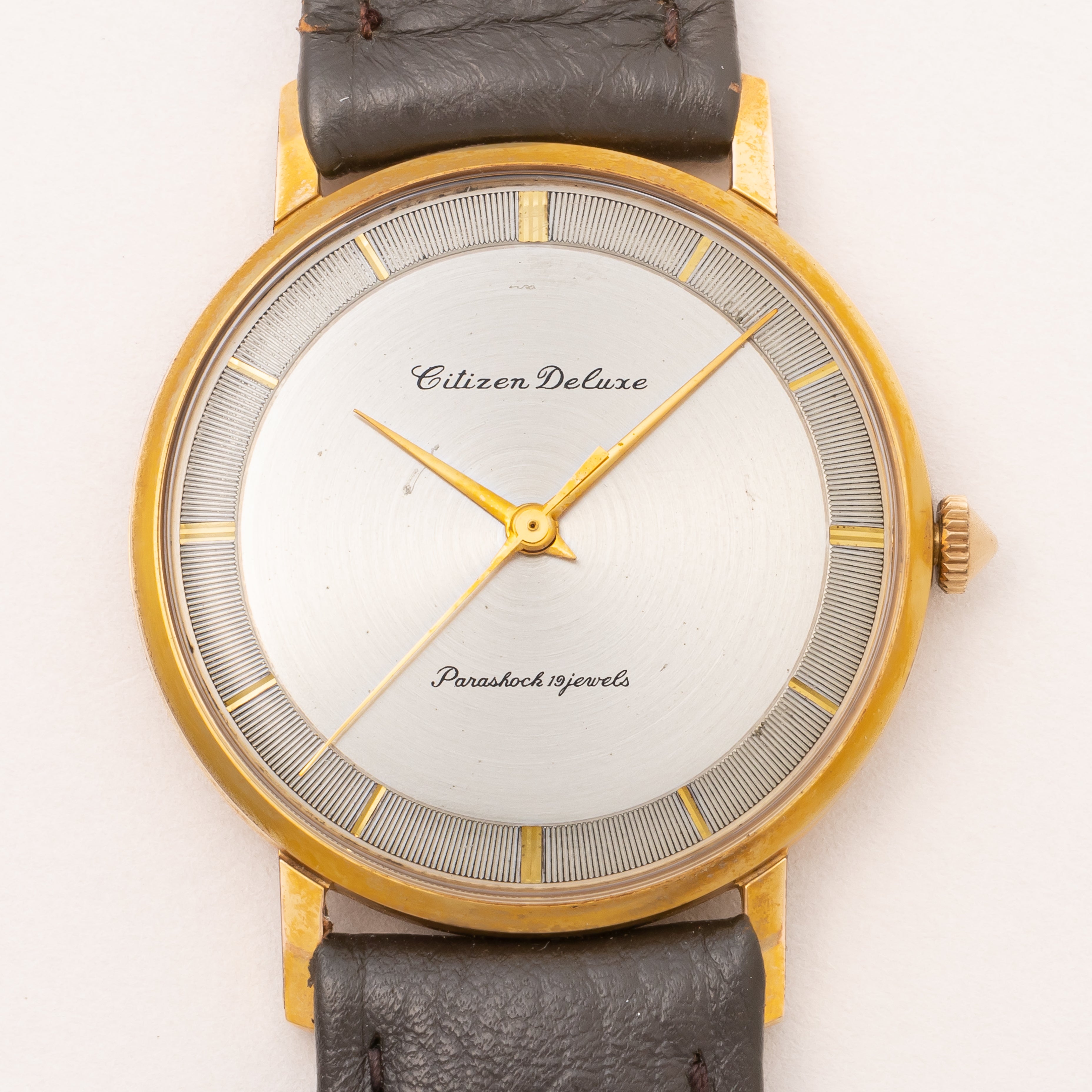 未使用 60s CITIZEN 手巻 純正ブレス 厚金張りケース 日本製 腕時計 シチズン デラックス 1960年製/昭和35年製 手巻き タグ付き 未使用品