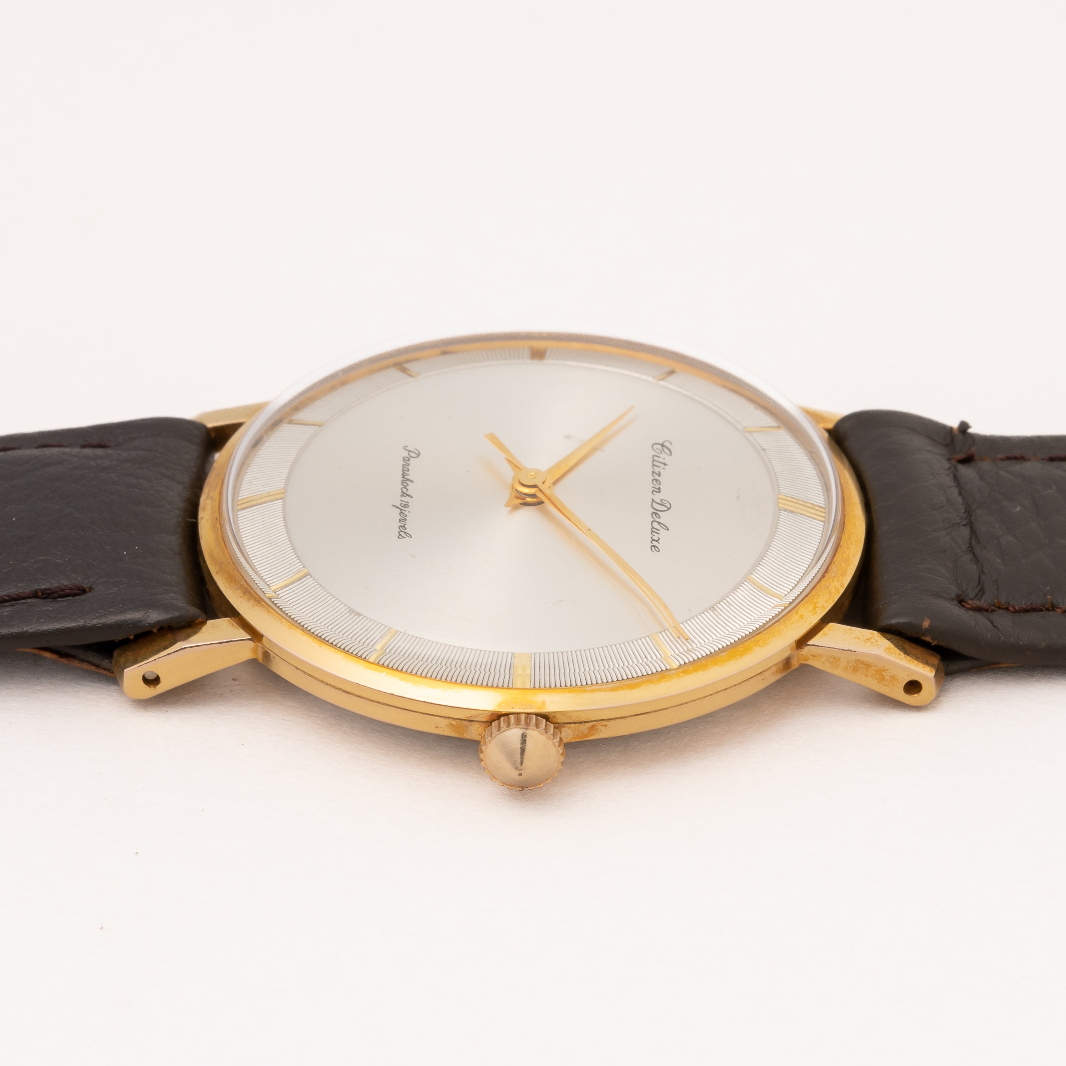 未使用 60s CITIZEN 手巻 純正ブレス 厚金張りケース 日本製 腕時計 シチズン デラックス 1960年製/昭和35年製 手巻き タグ付き 未使用品