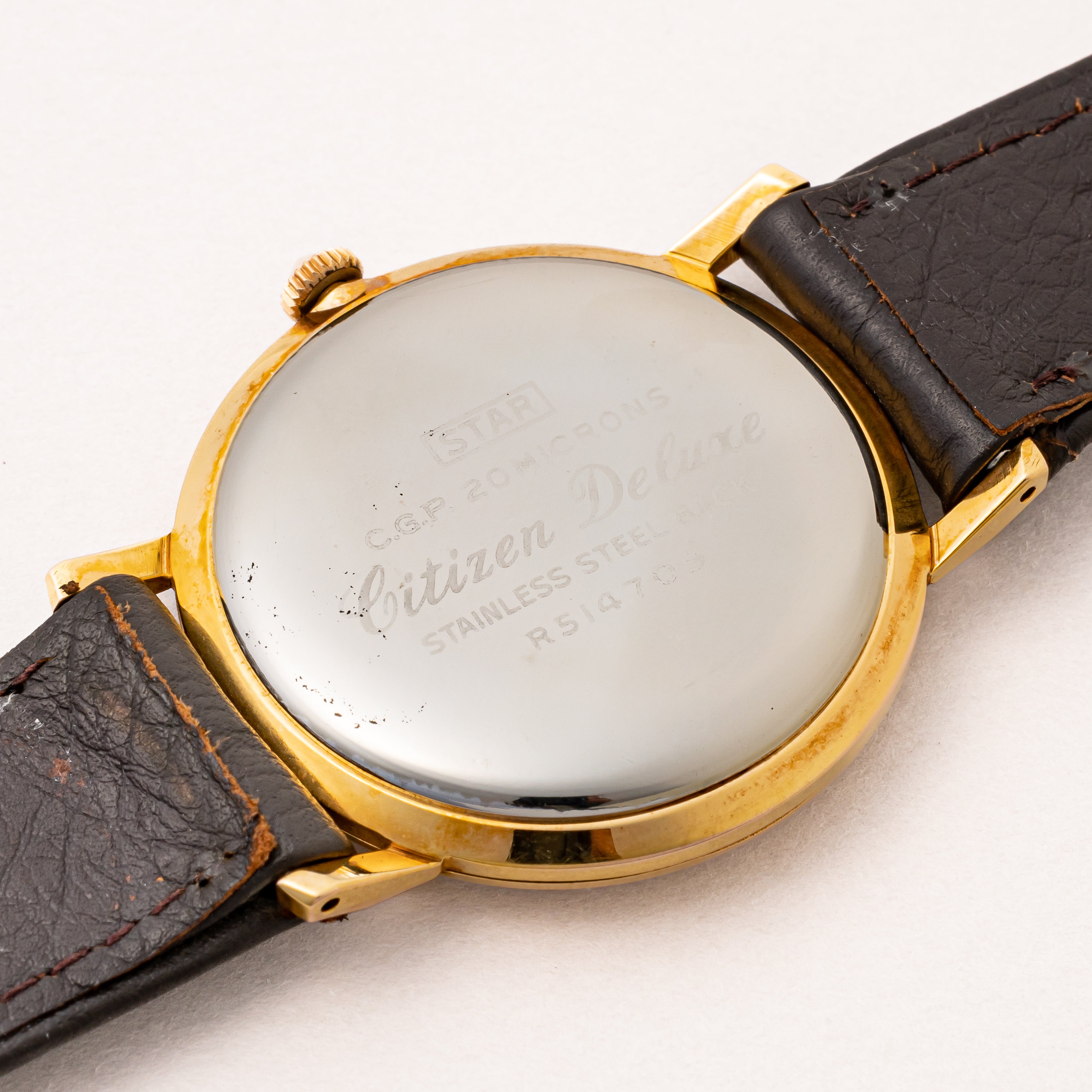 未使用 60s CITIZEN 手巻 純正ブレス 厚金張りケース 日本製 腕時計 シチズン デラックス 1960年製/昭和35年製 手巻き タグ付き 未使用品