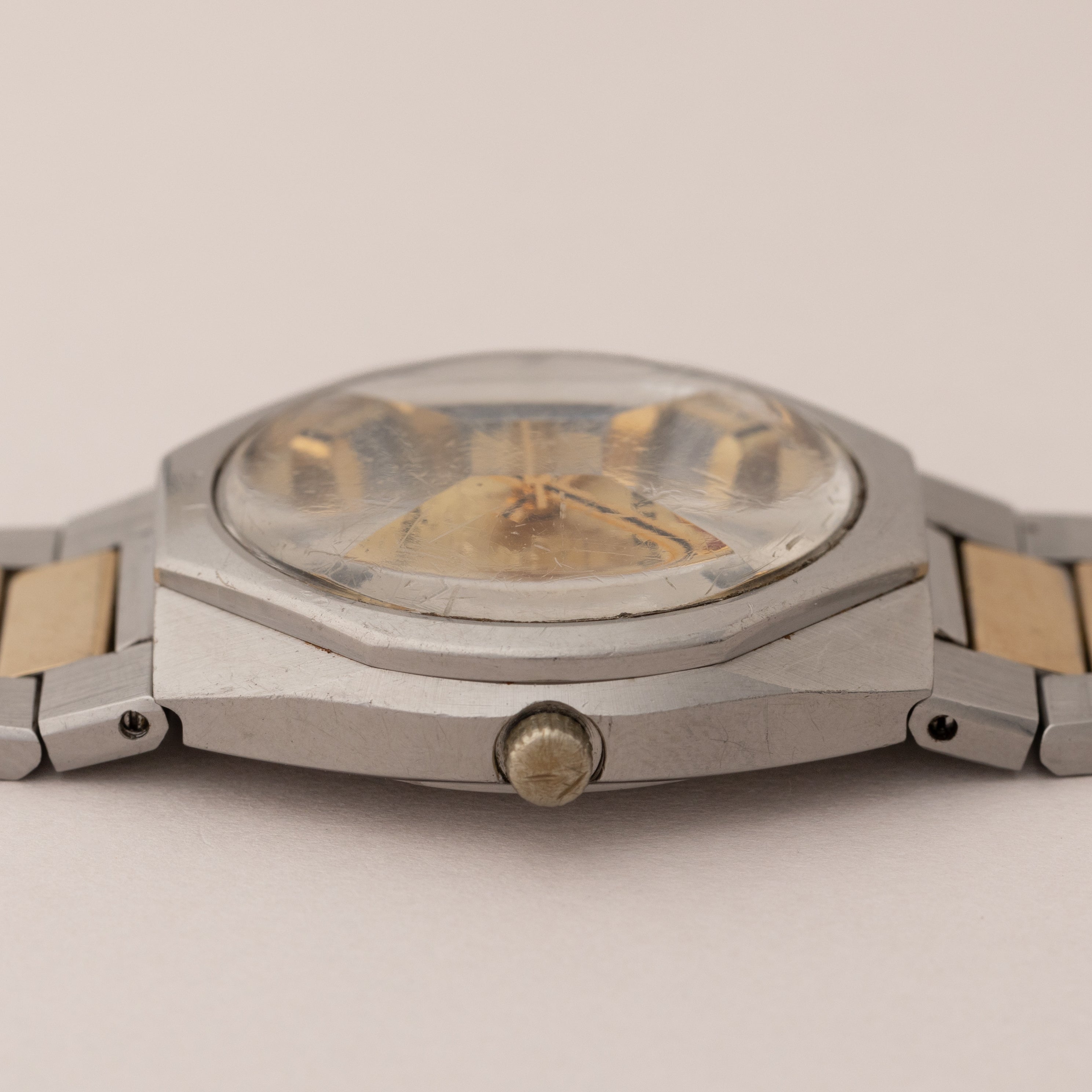 希少 70s RADO Furka自動巻 純正ベルト スイス製 コンビ 腕時計 ラドーフルカ コンビ オートマチック 1970年代製