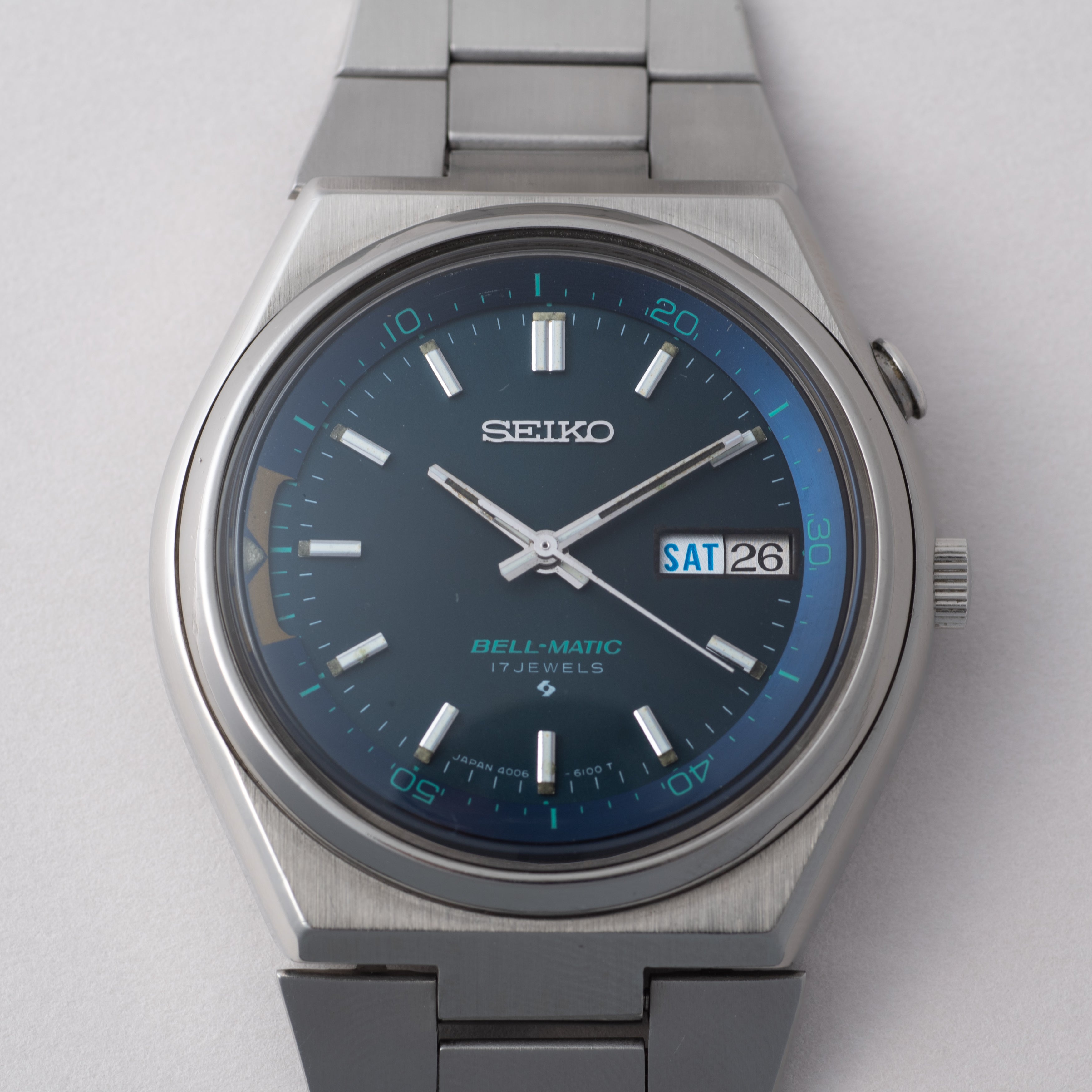 通販大特価SEIKO ベルマチック 自動巻き(ベル手巻き) 青文字盤 時計