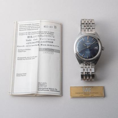 IWC ヨットクラブ ブルーダイヤル 1969年製 ギャラ付純正ステンレスブレス Cal.8541B