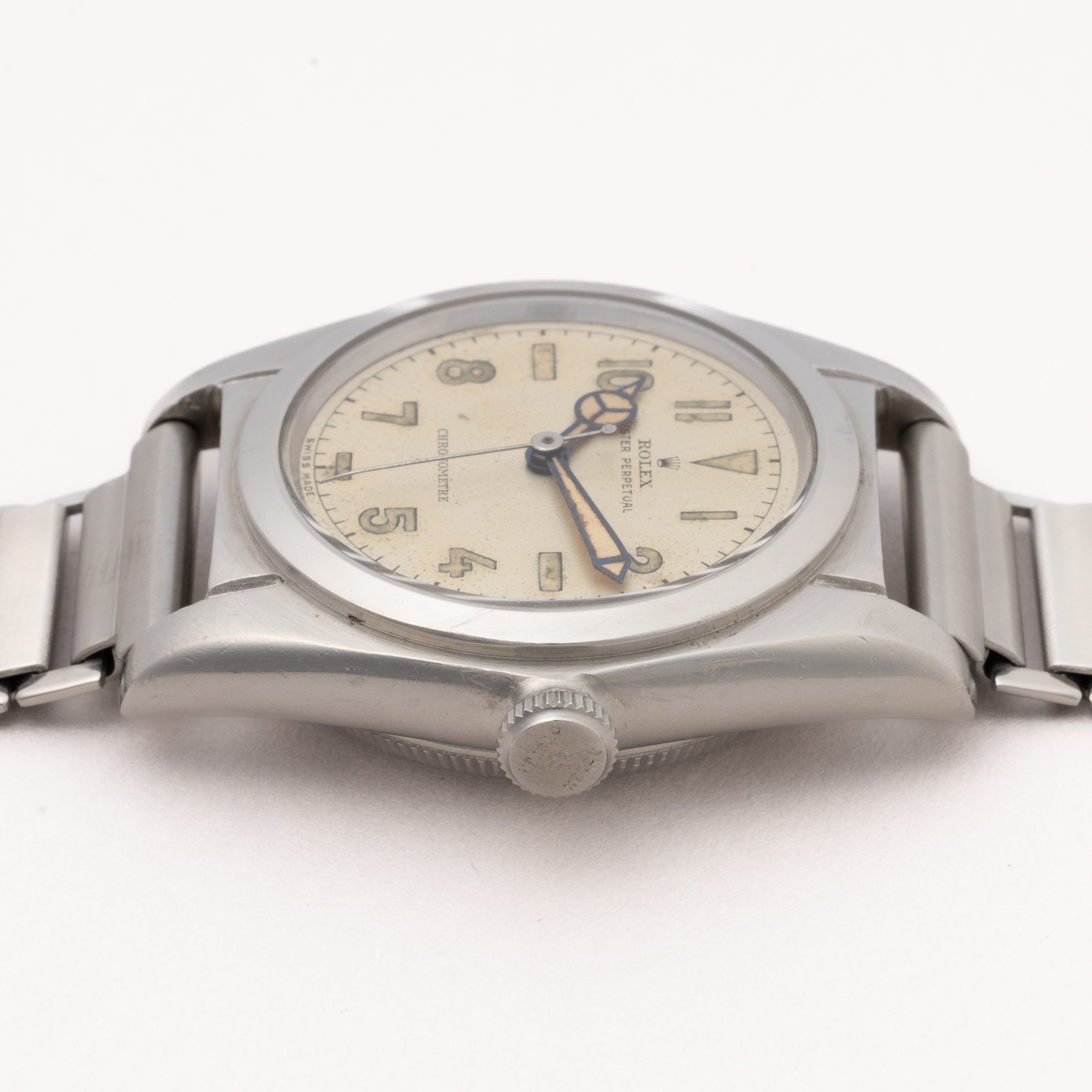 ロレックス1940年代　機能付きリベットブレスレットアンティーク バブルバック用 ROLEX 14K．オイスターパーペチュアル「バブルバック」14K