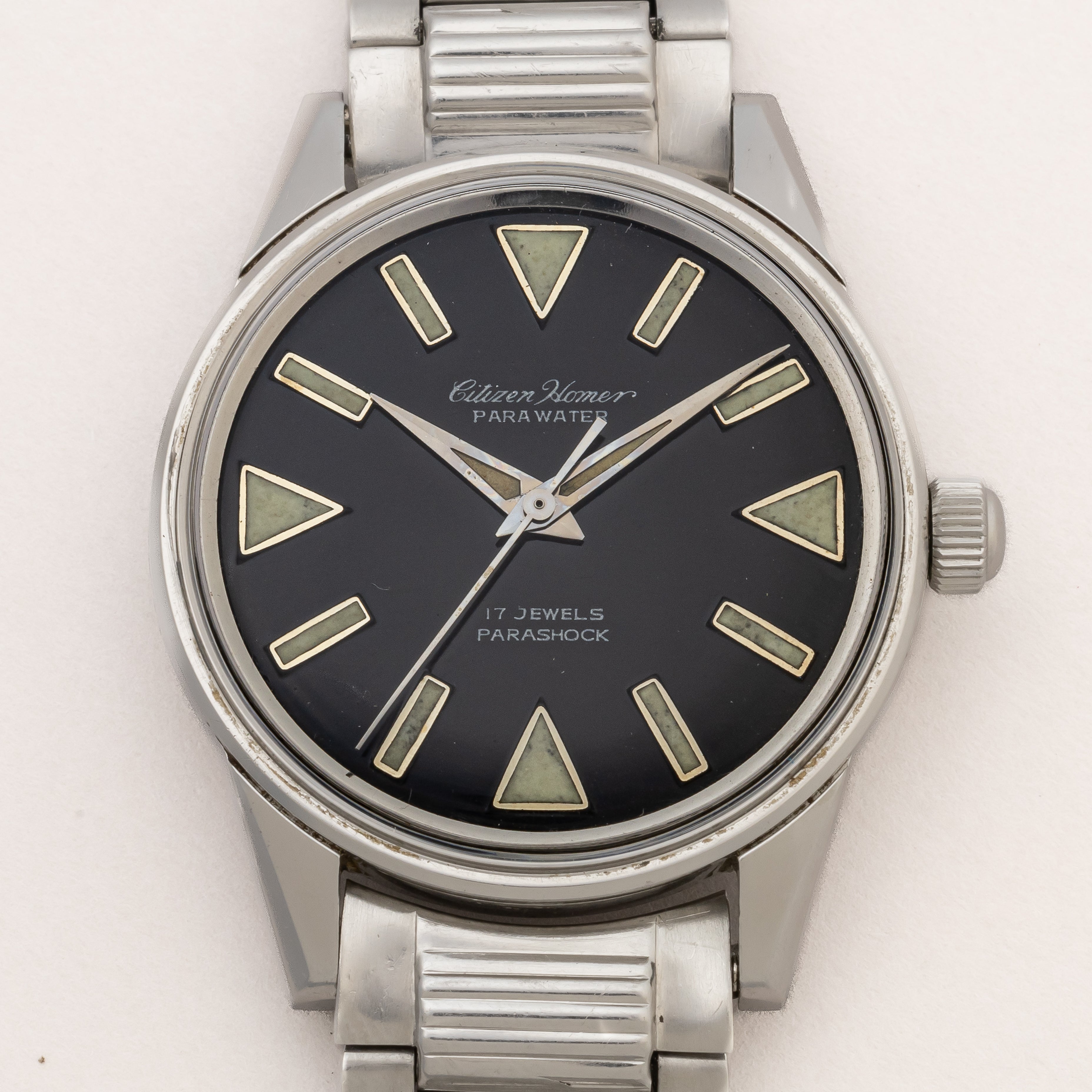 シチズン ホーマー パラウォーター オリジナルブラックダイヤル 1964年製 純正ステンレスブレス