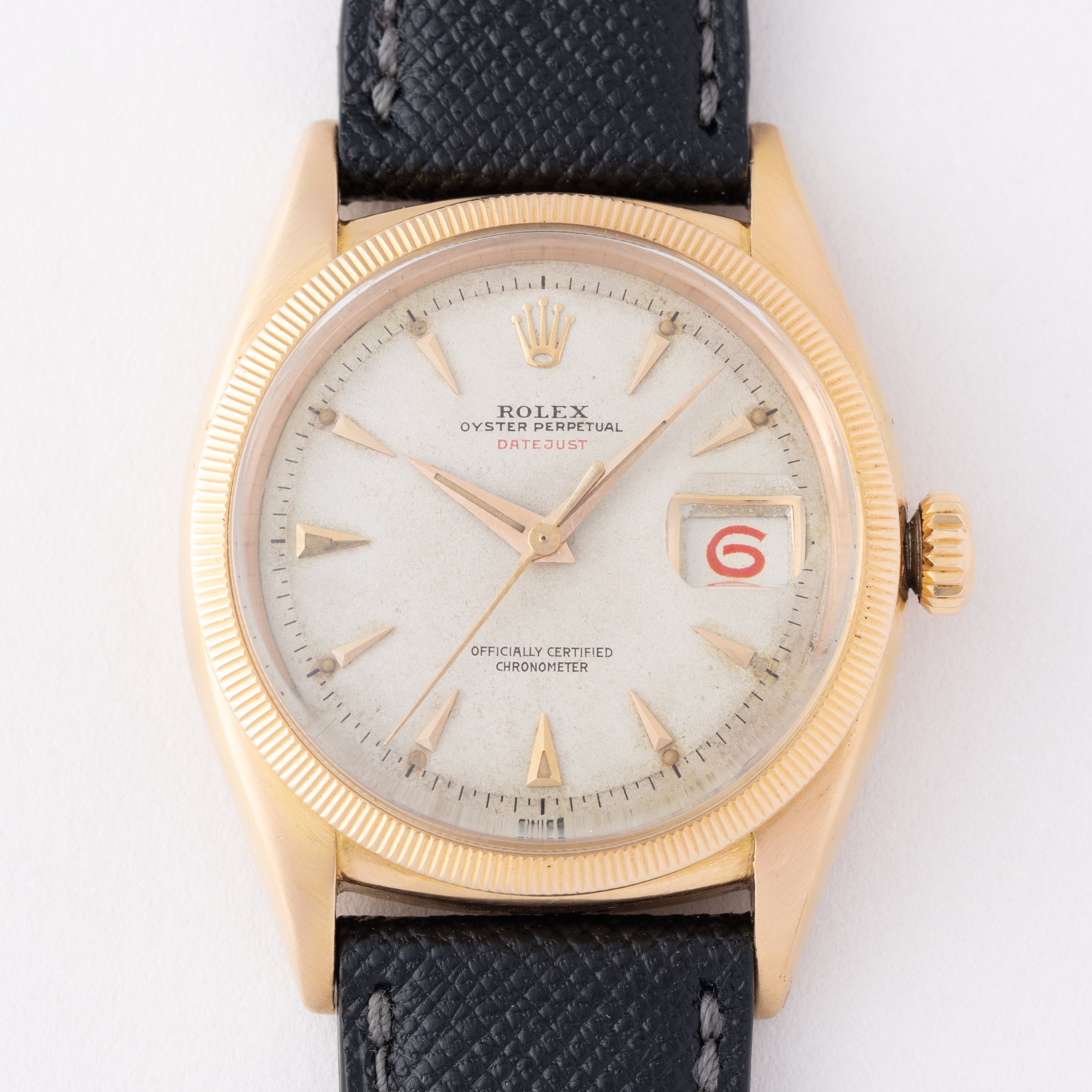ロレックス デイトジャスト36 ビッグバブル Ovettone Ref.6305 18金無垢 1950年代製